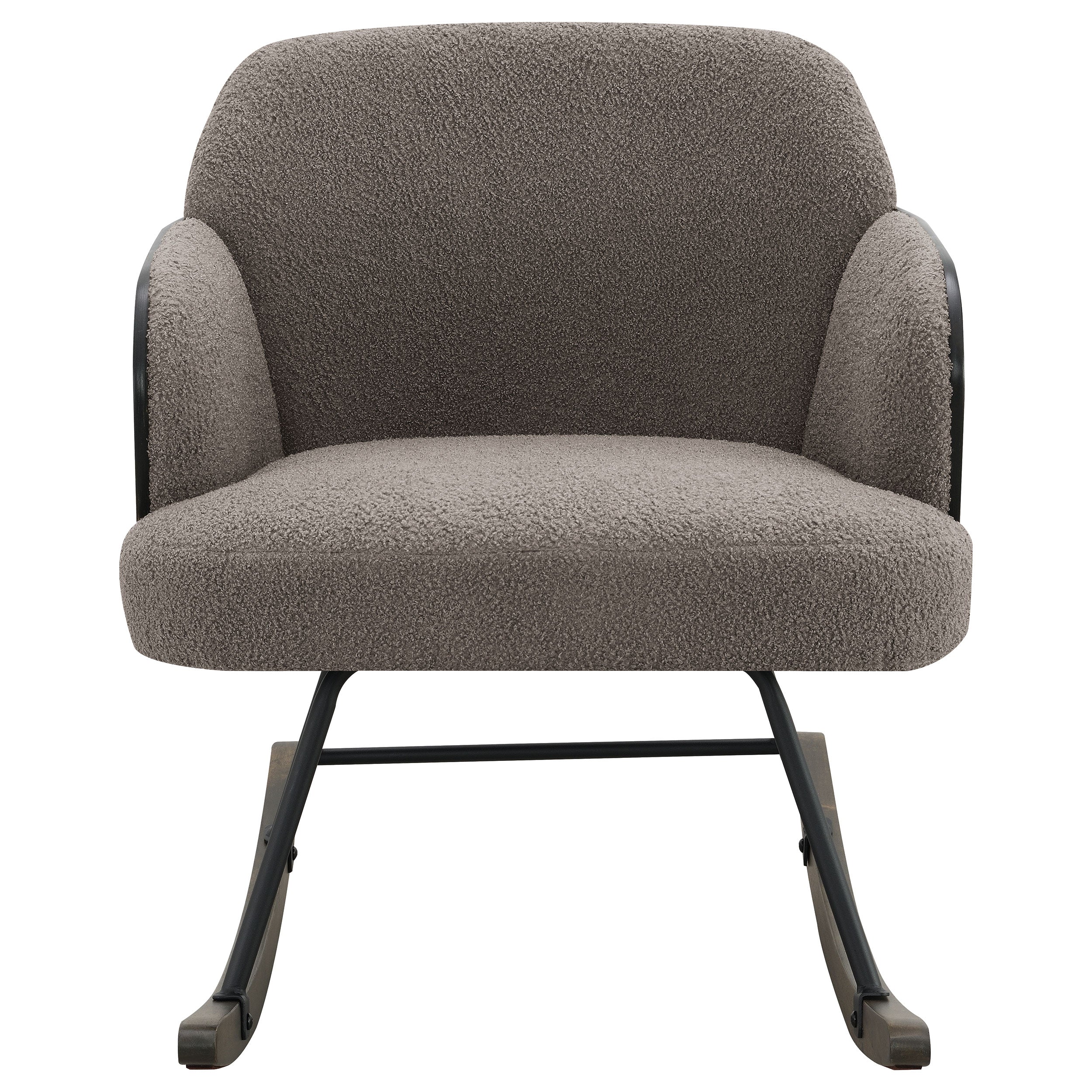 Paige Boucle Upholstered Mid Back Rocking Chair Taupe-
