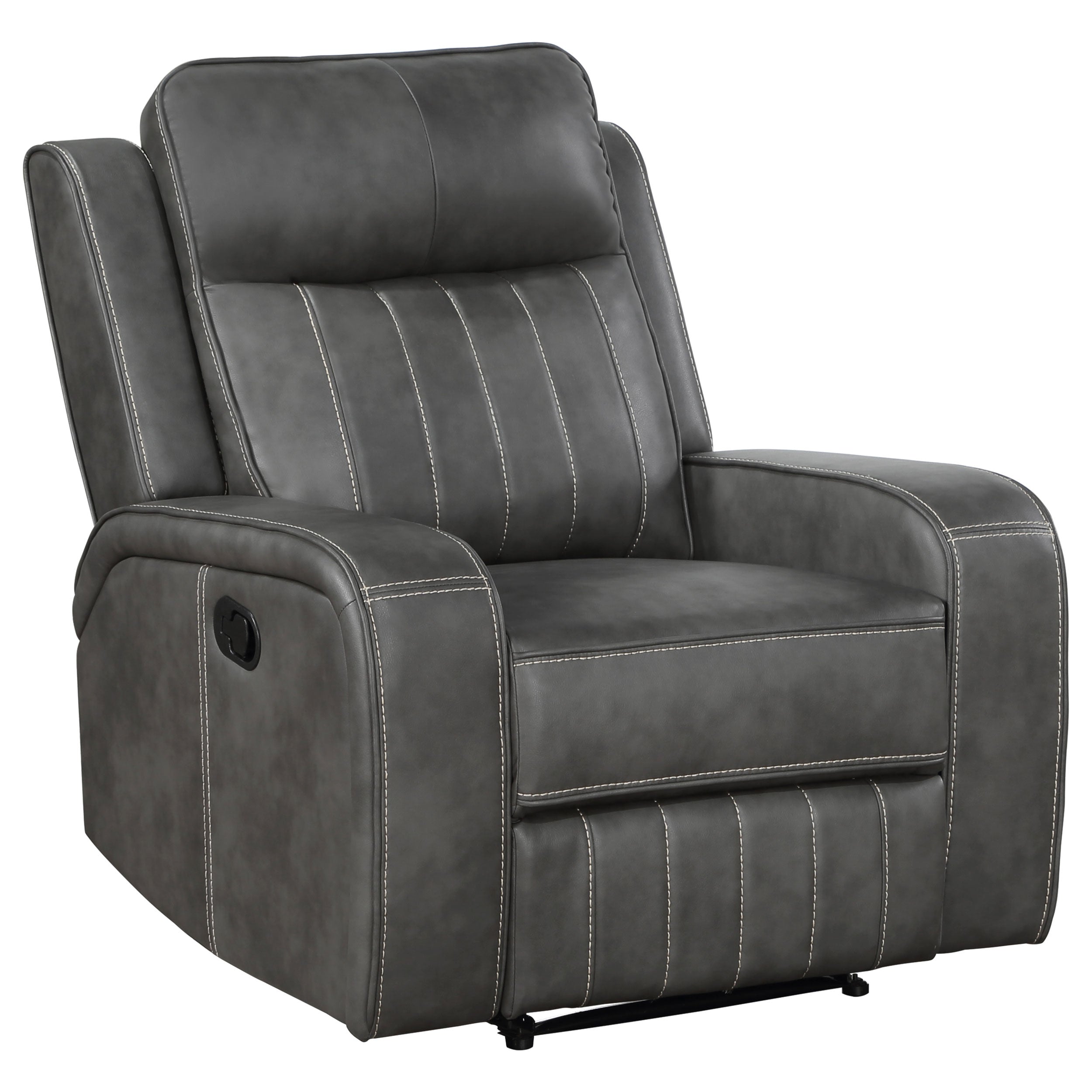 Raelynn Upholstered Track Arm Recliner Grey-