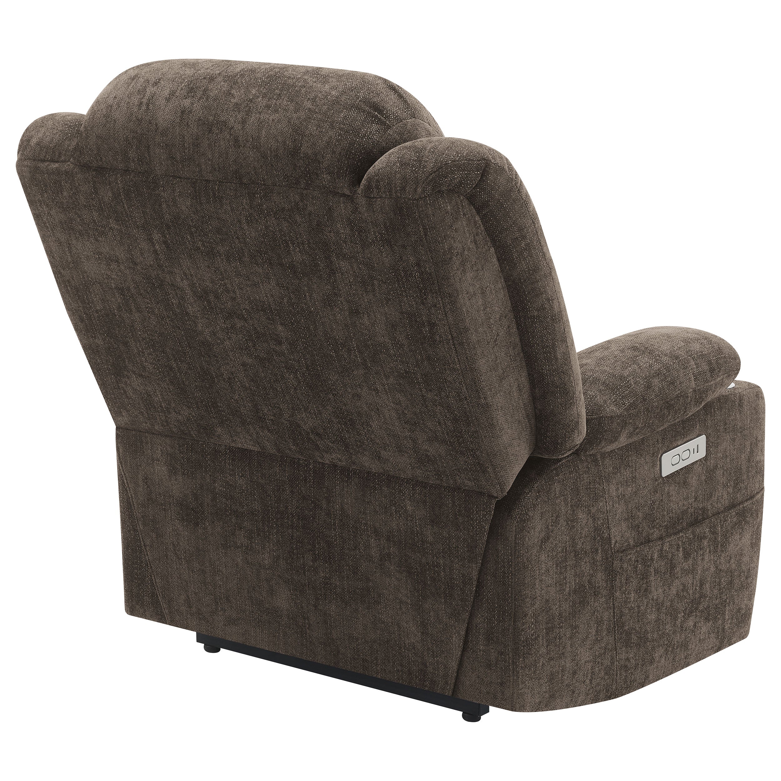Houston Upholstered Power Lift Recliner Chair Dark Brown-