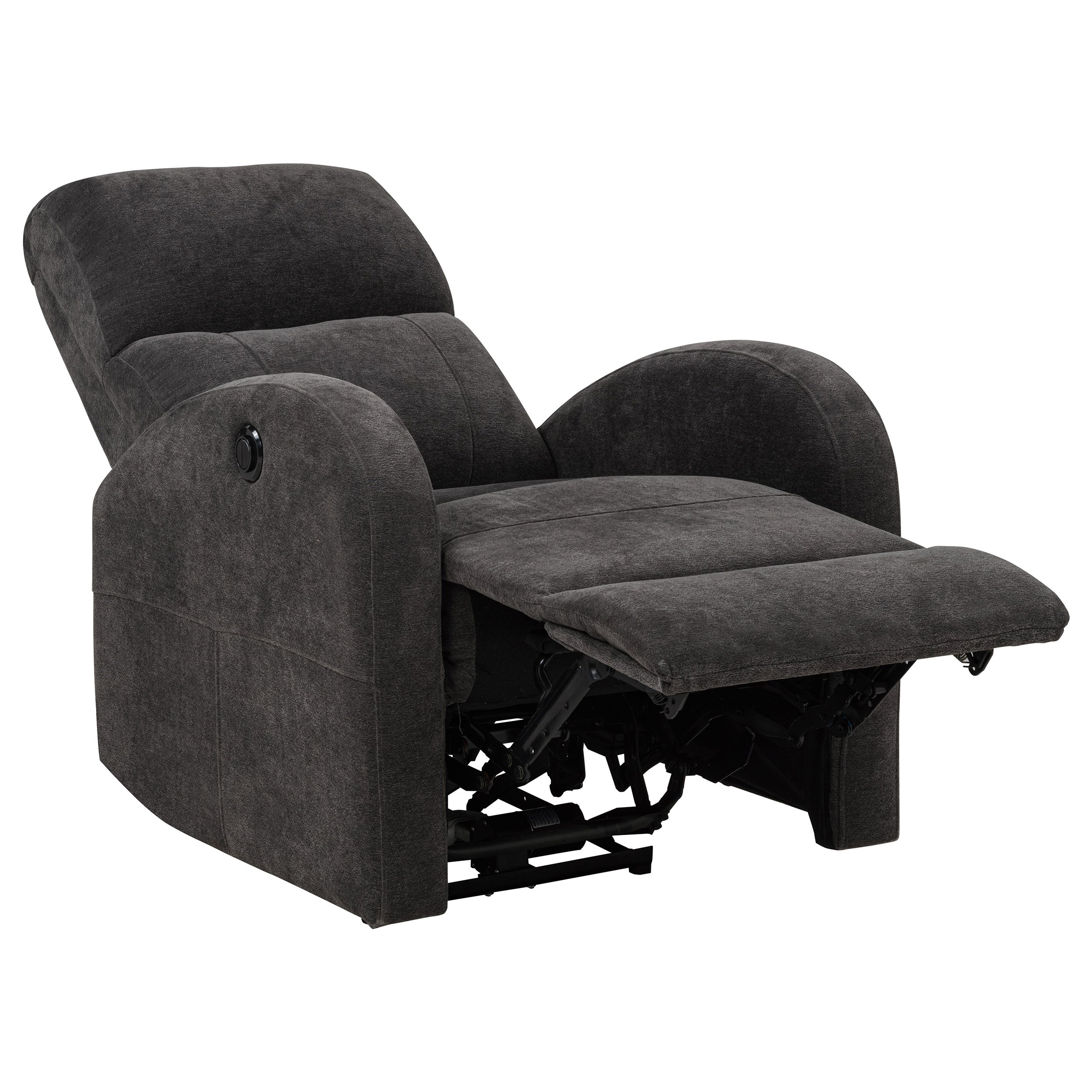 Grant Fabric Upholstered Power Recliner Chair Charcoal Grey-