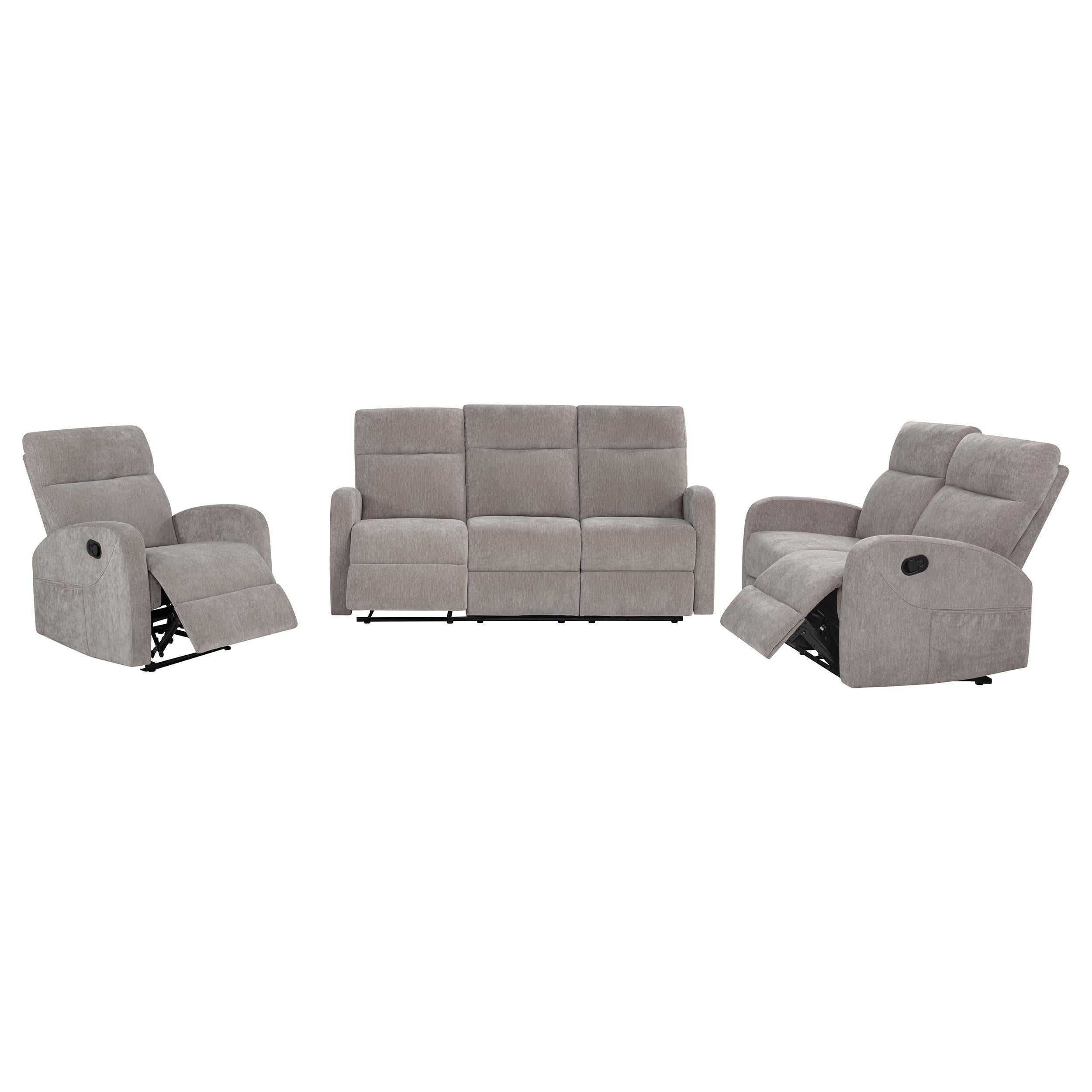 Hamilton Chenille Upholstered Manual Glider Recliner Sand-