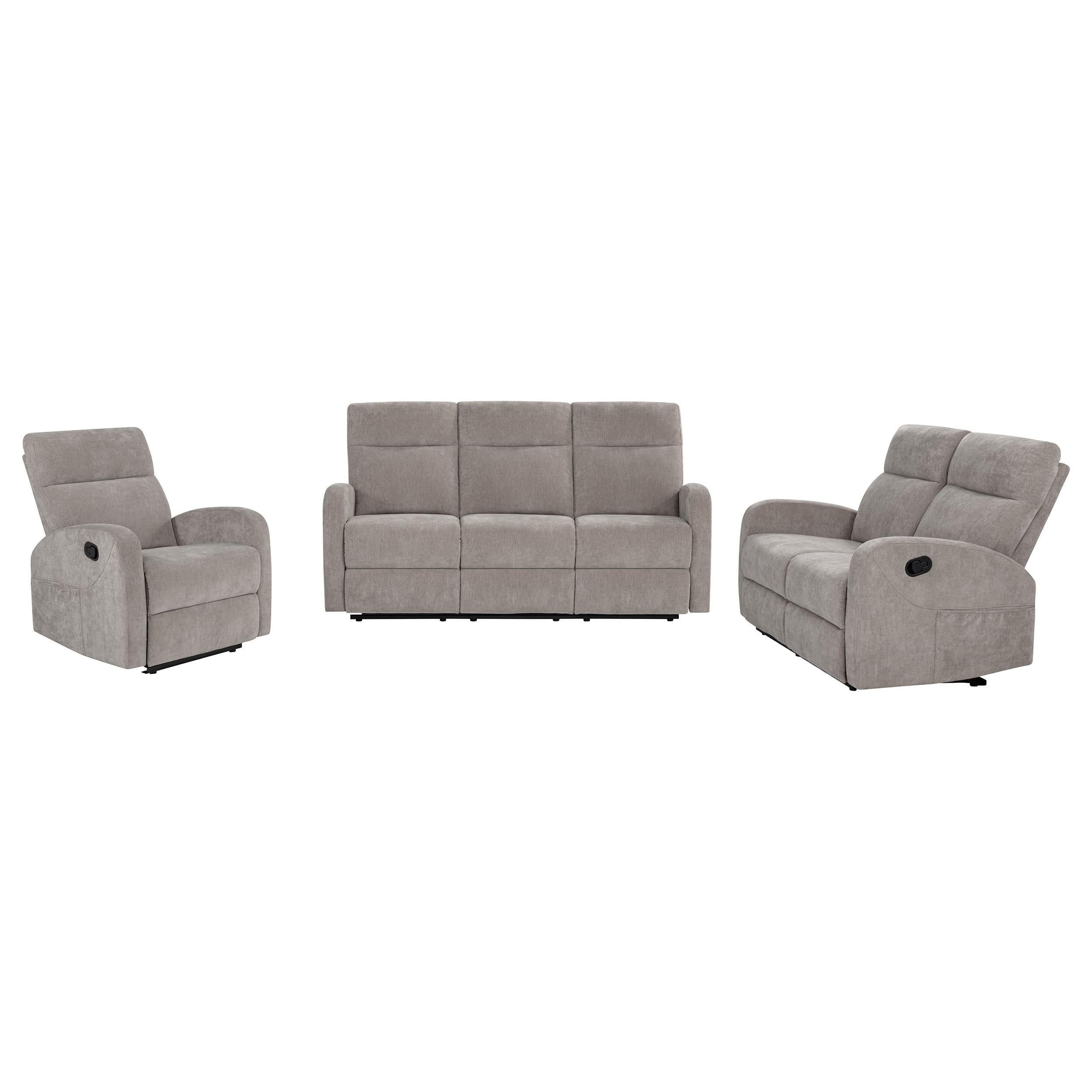 Hamilton Chenille Upholstered Manual Glider Recliner Sand-