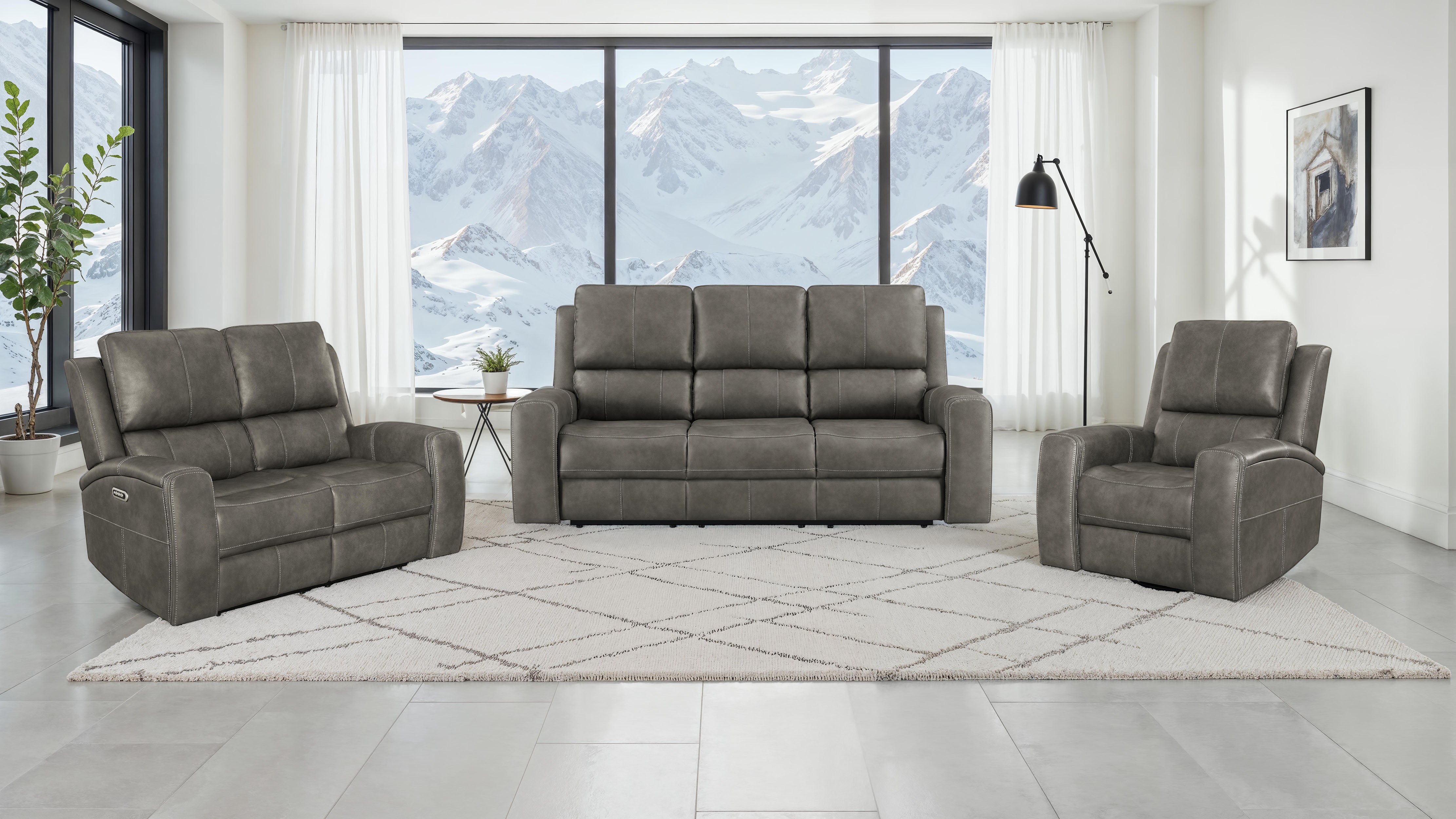 Brickston Triple Power Swivel Glider Recliner Charcoal-