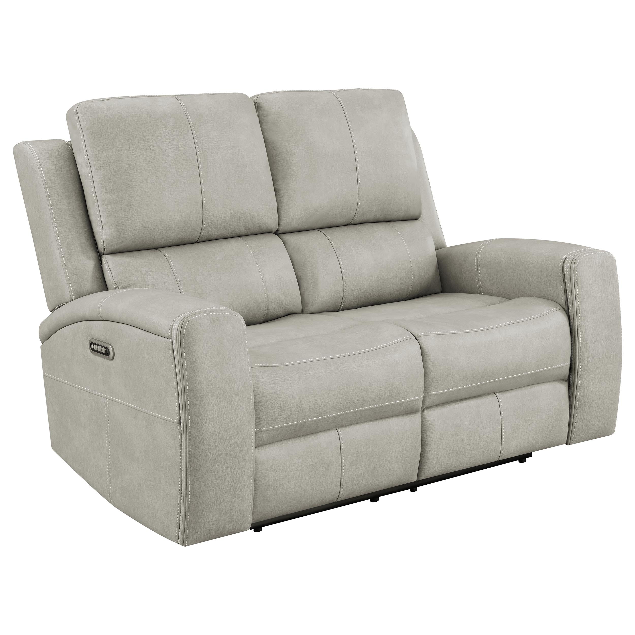 Brickston Triple Power Reclining Loveseat Grey-