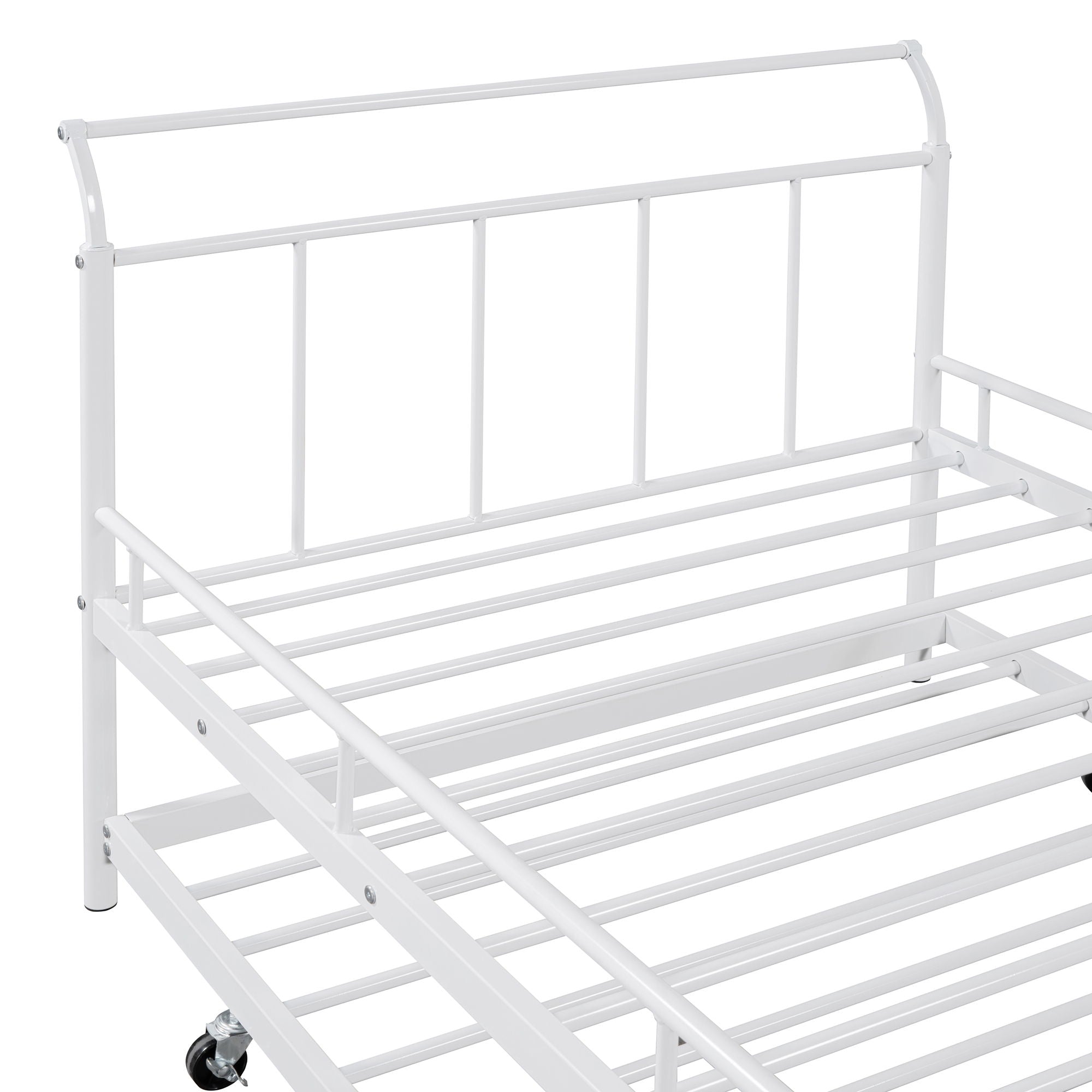 Daybed With Curved Handle Design And Trundle