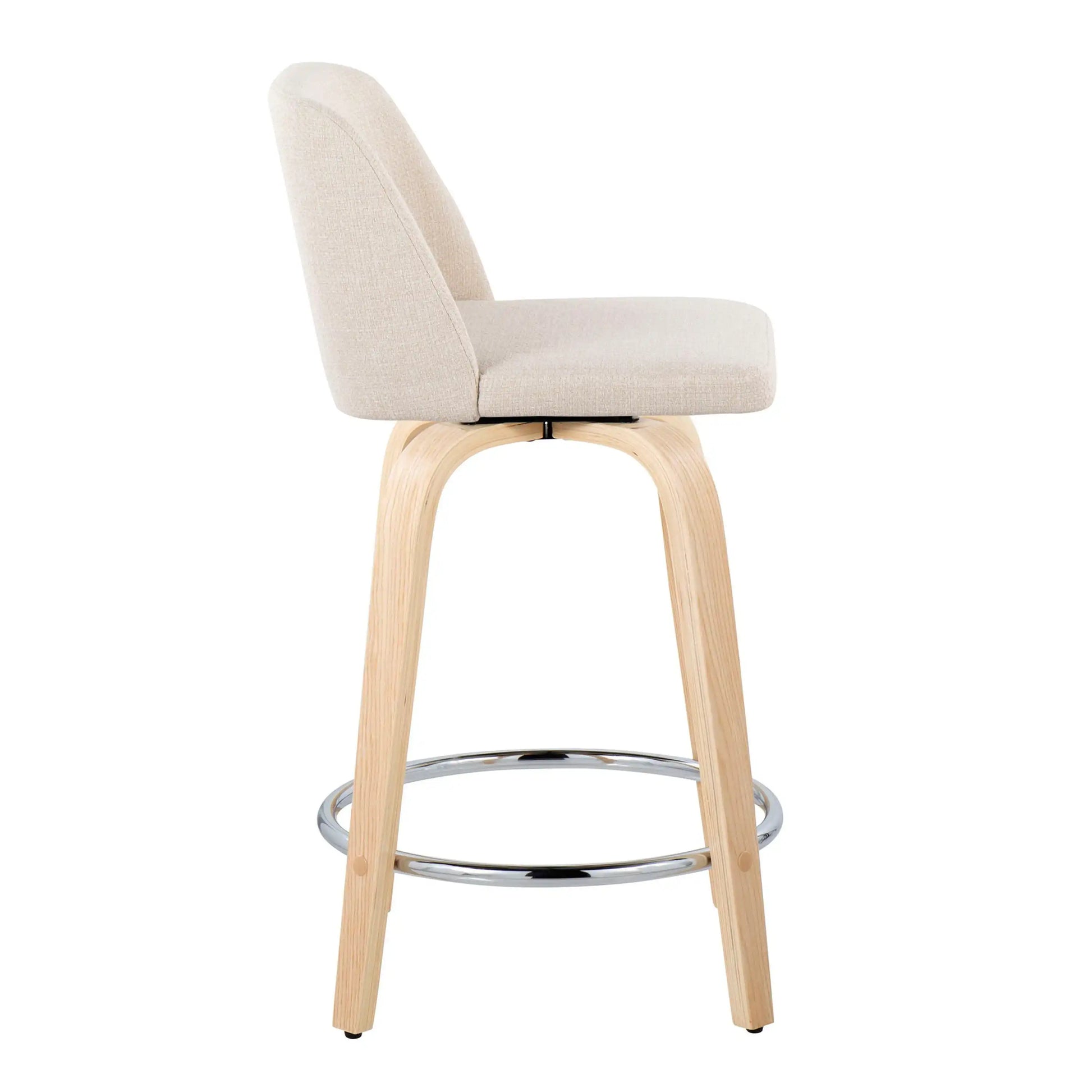 Toriano - Contemporary Fixed Height Counter Stool & Swivel And Round Footrest (Set of 2) - Best Buy Furniture