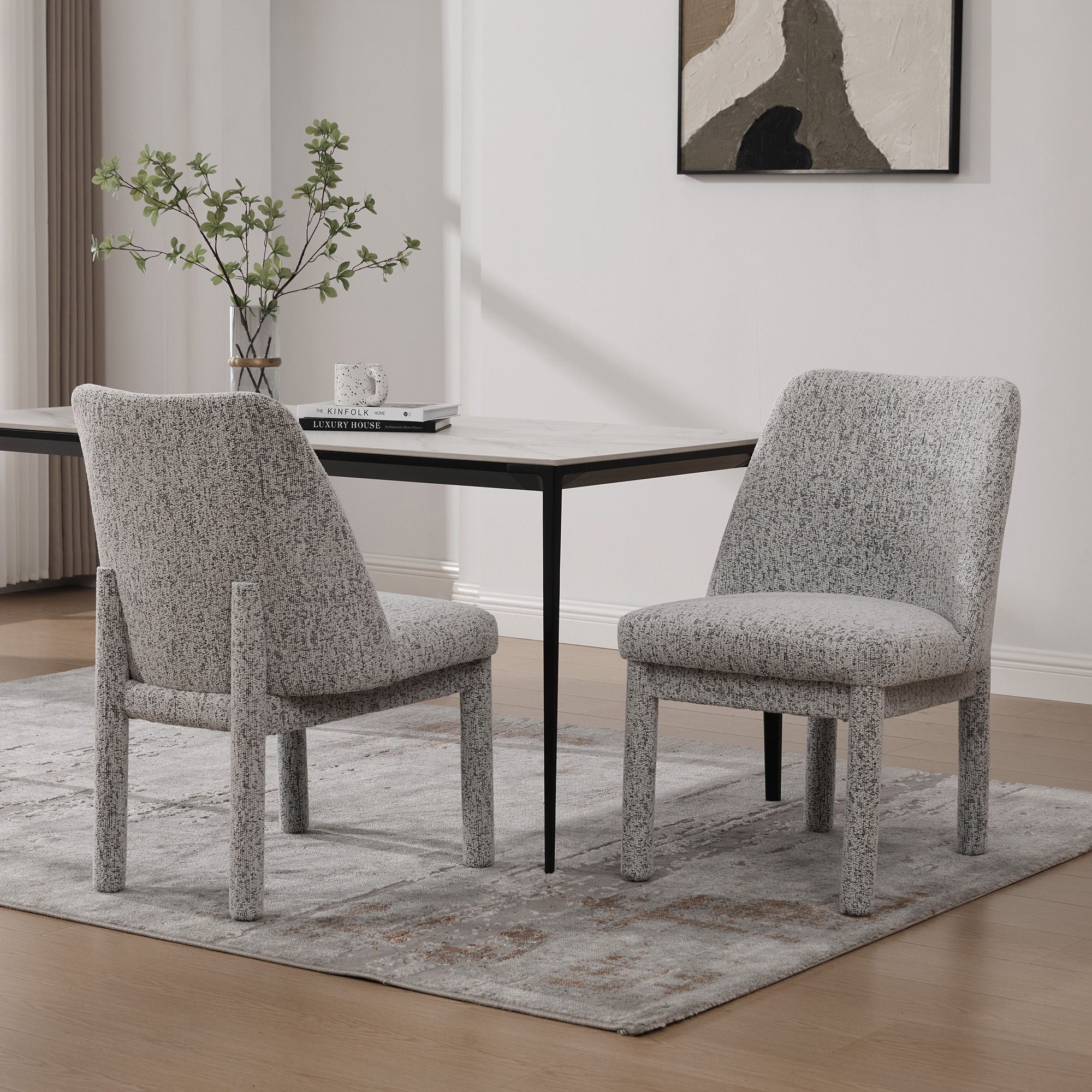 Wide Minimalist Dining Chair (Set of 2)