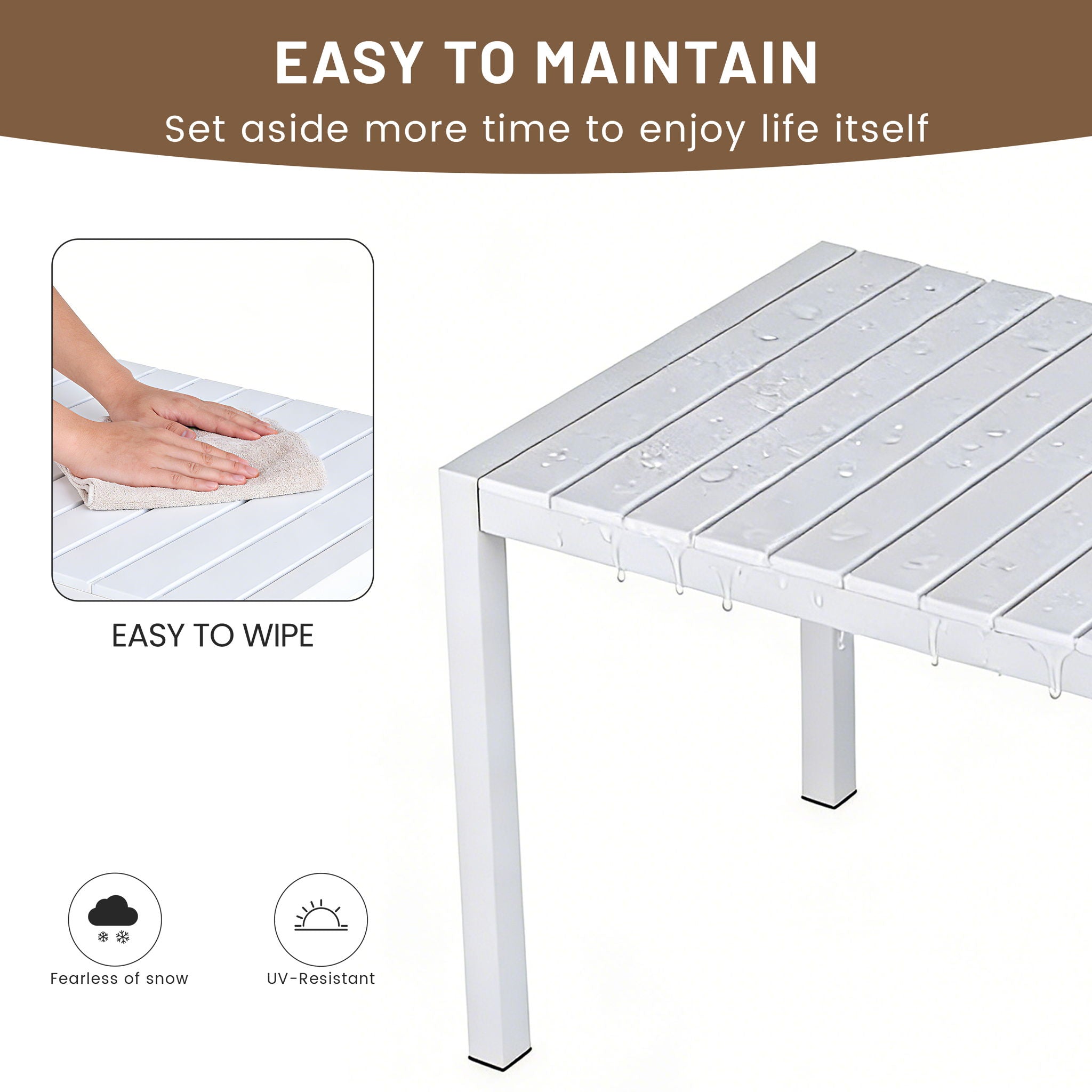 4 Pack Lounge Chair Set With Long Table