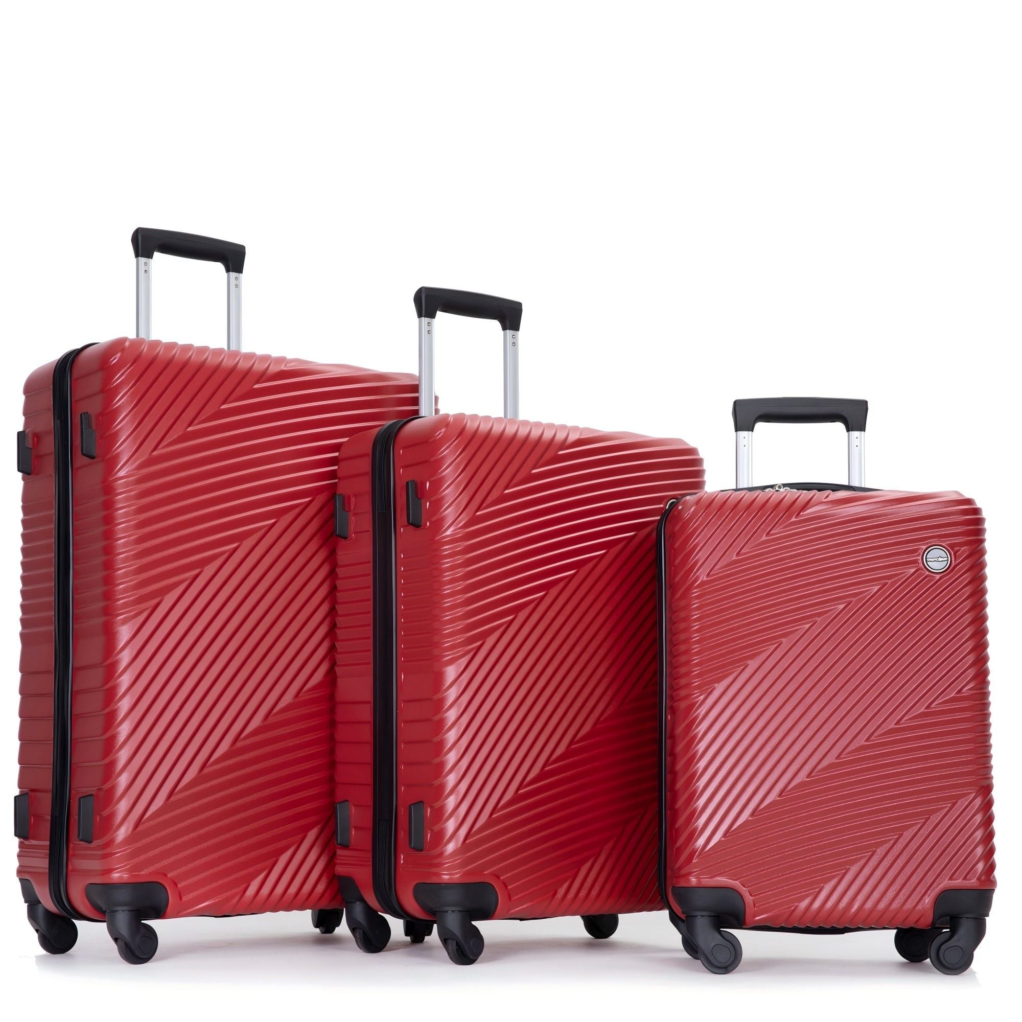 3 Piece Luggage Sets Lightweight Suitcase With Two Hooks, Spinner Wheels,