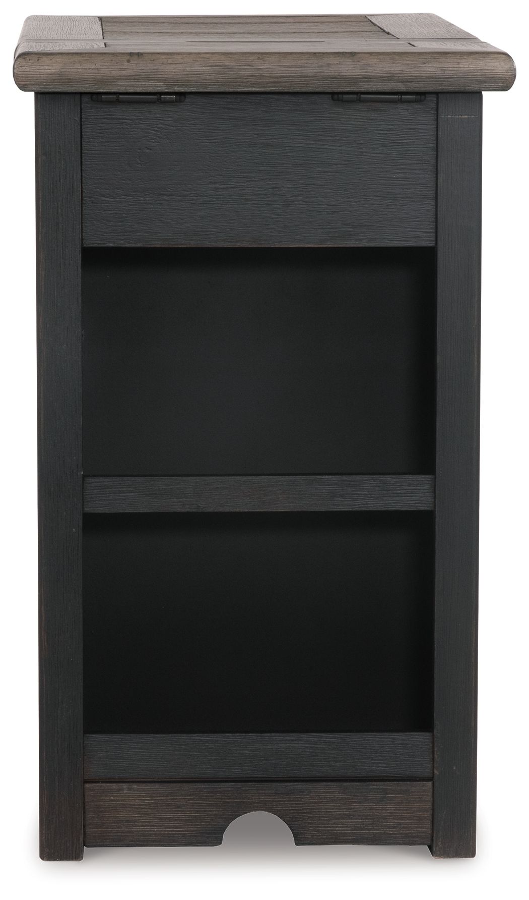 Tyler Creek - Chair Side End Table - Grayish Brown / Black - Best Buy Furniture