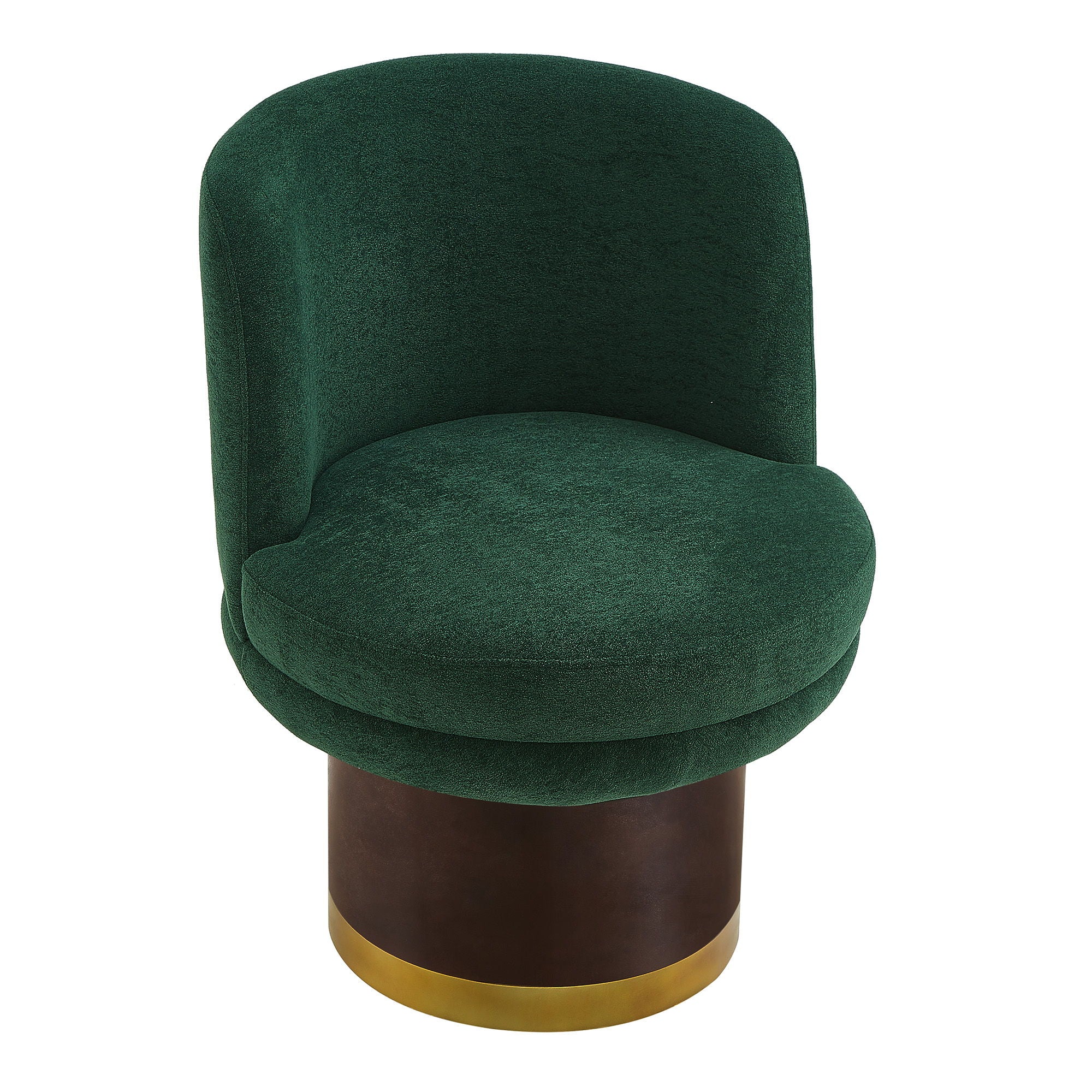 Round Swivel Accent Chair With Ergonomic Backrest For Living Room