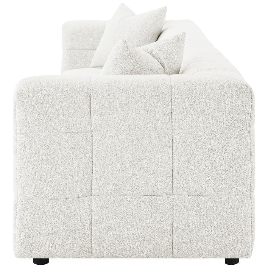 Everly - Boucle Upholstered Extra Long Sofa - White