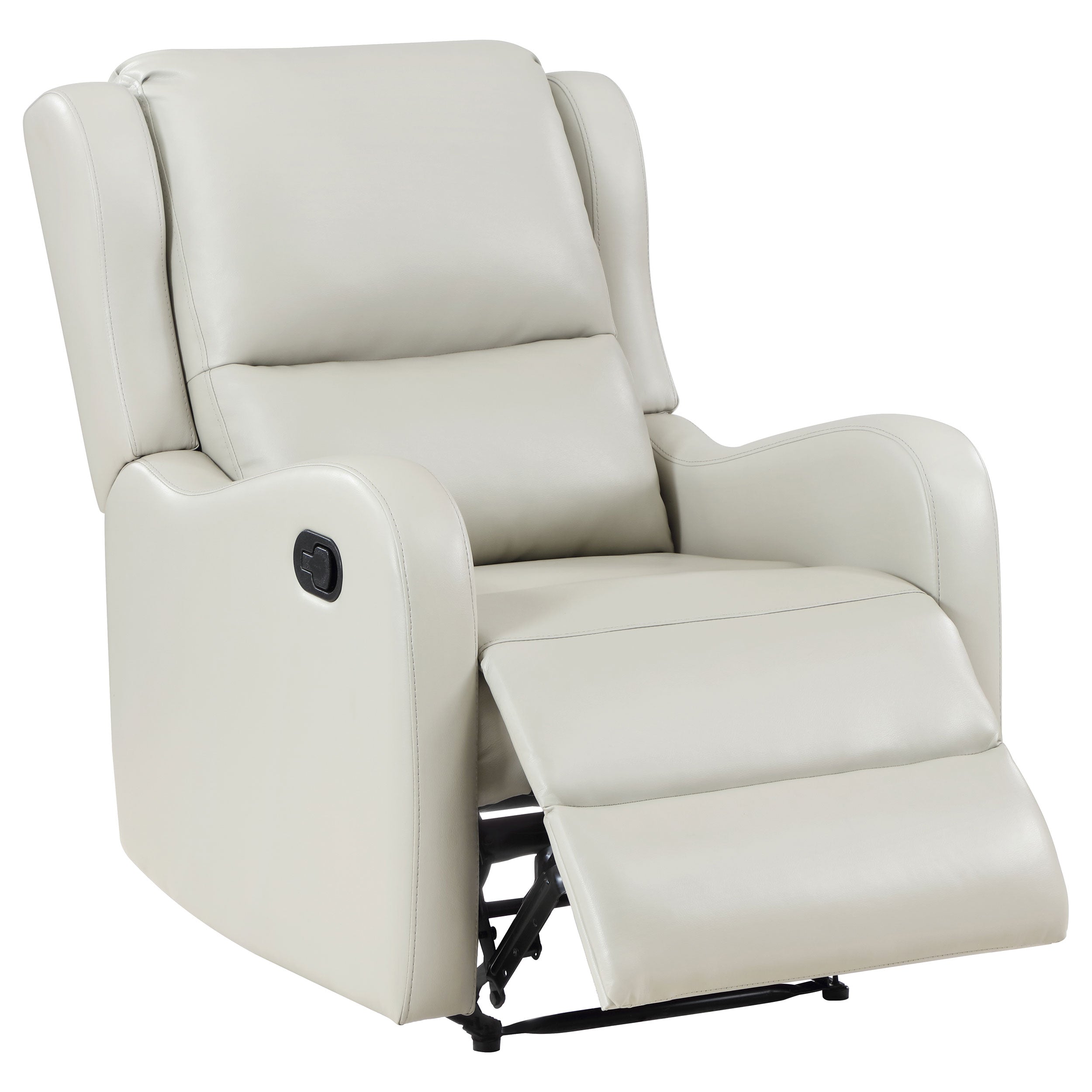 Kelsey Upholstered English Arm Recliner Chair Ivory-