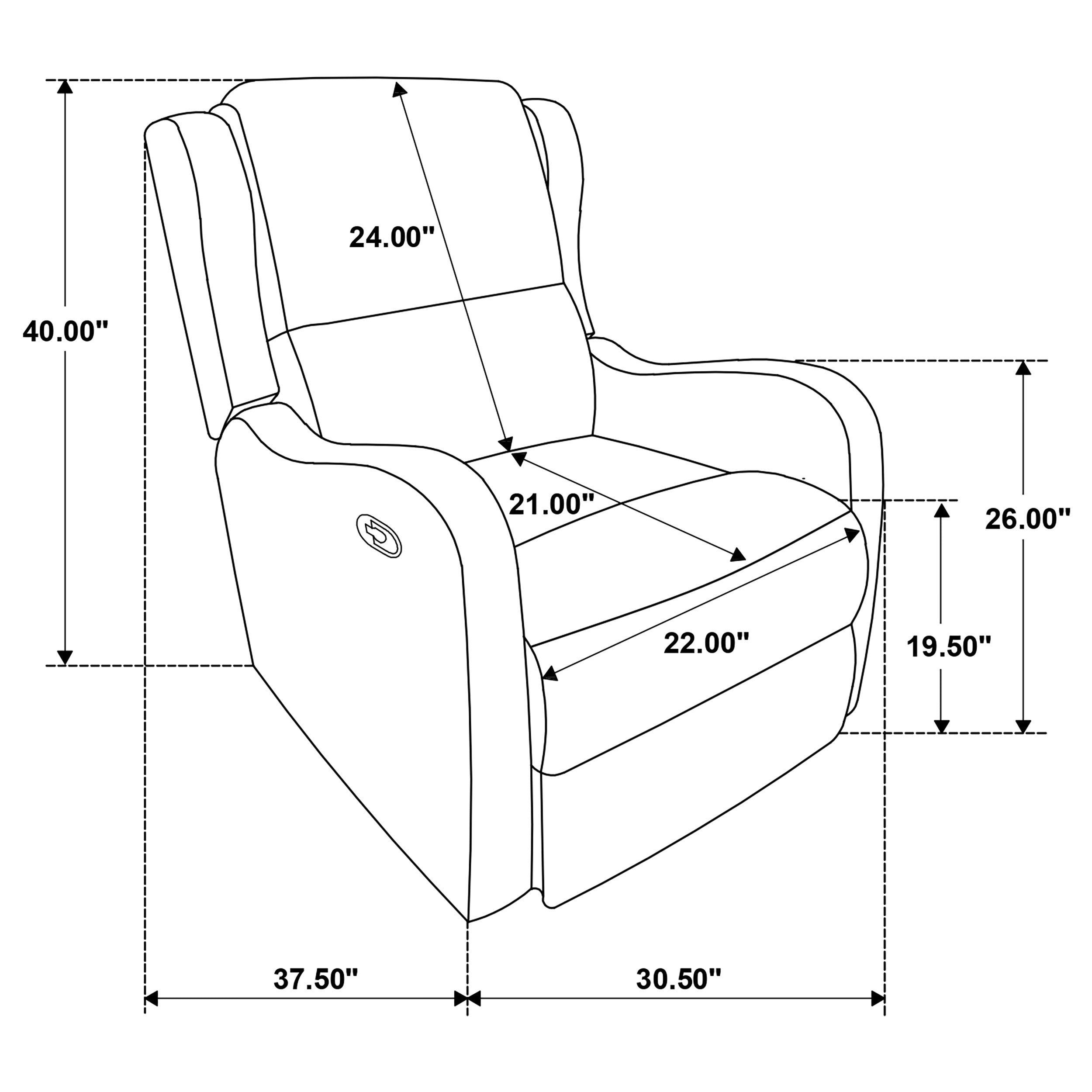 Kelsey Upholstered English Arm Recliner Chair Ivory-
