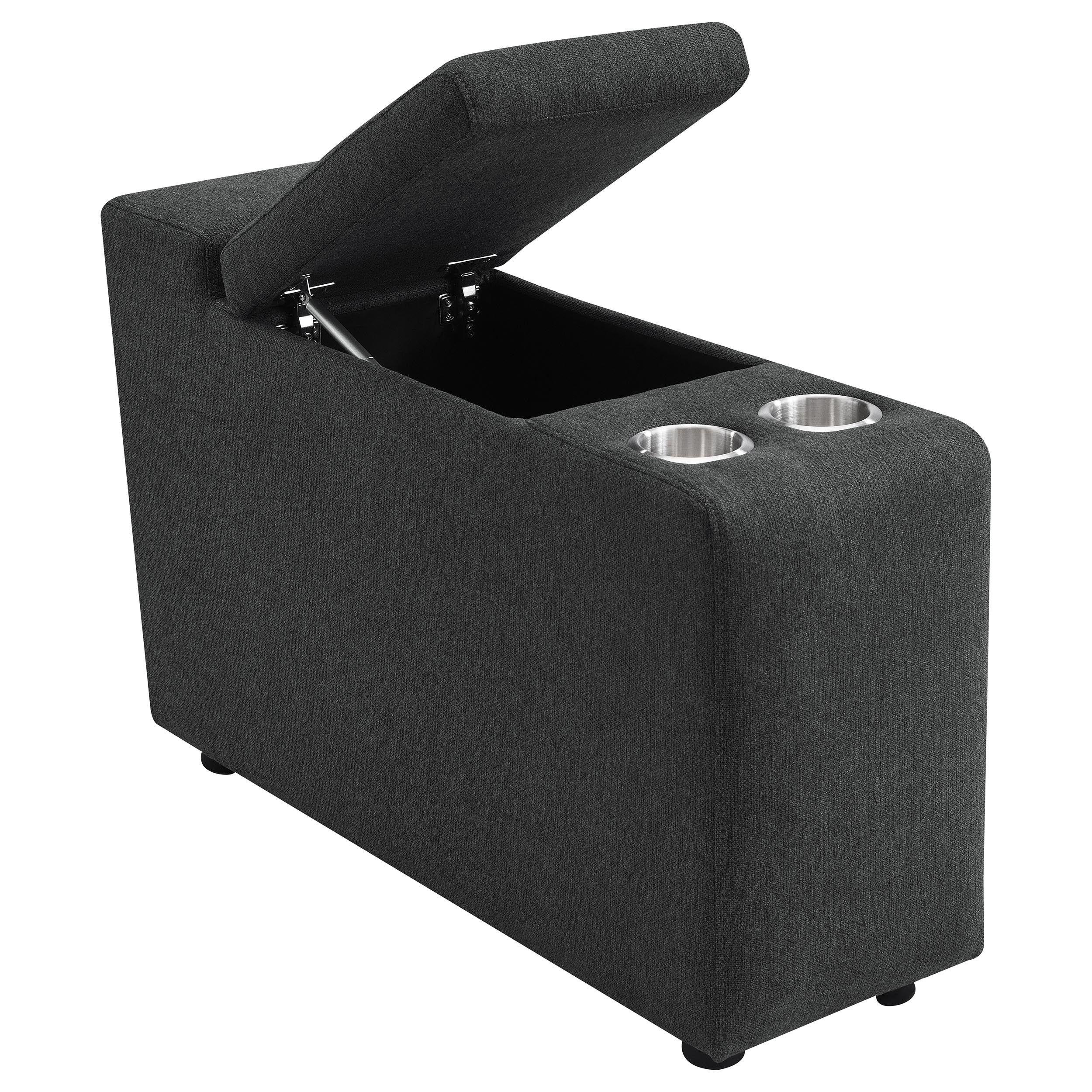 Collins Upholstered Modular Storage Console Dark Grey-