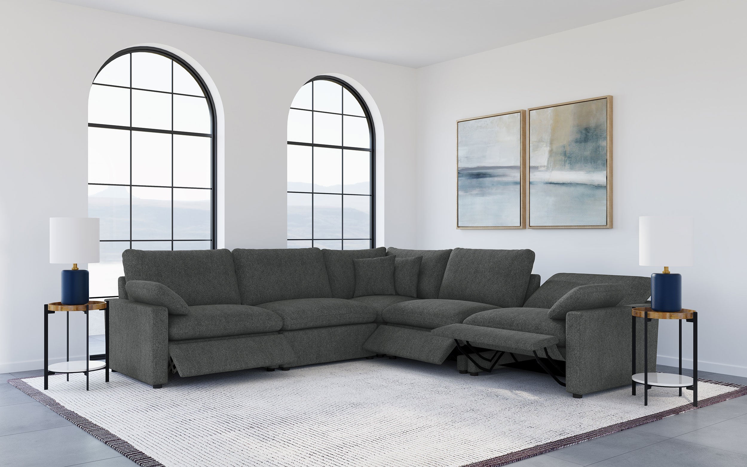 Collins Modular LAF Power Recliner Dark Grey-