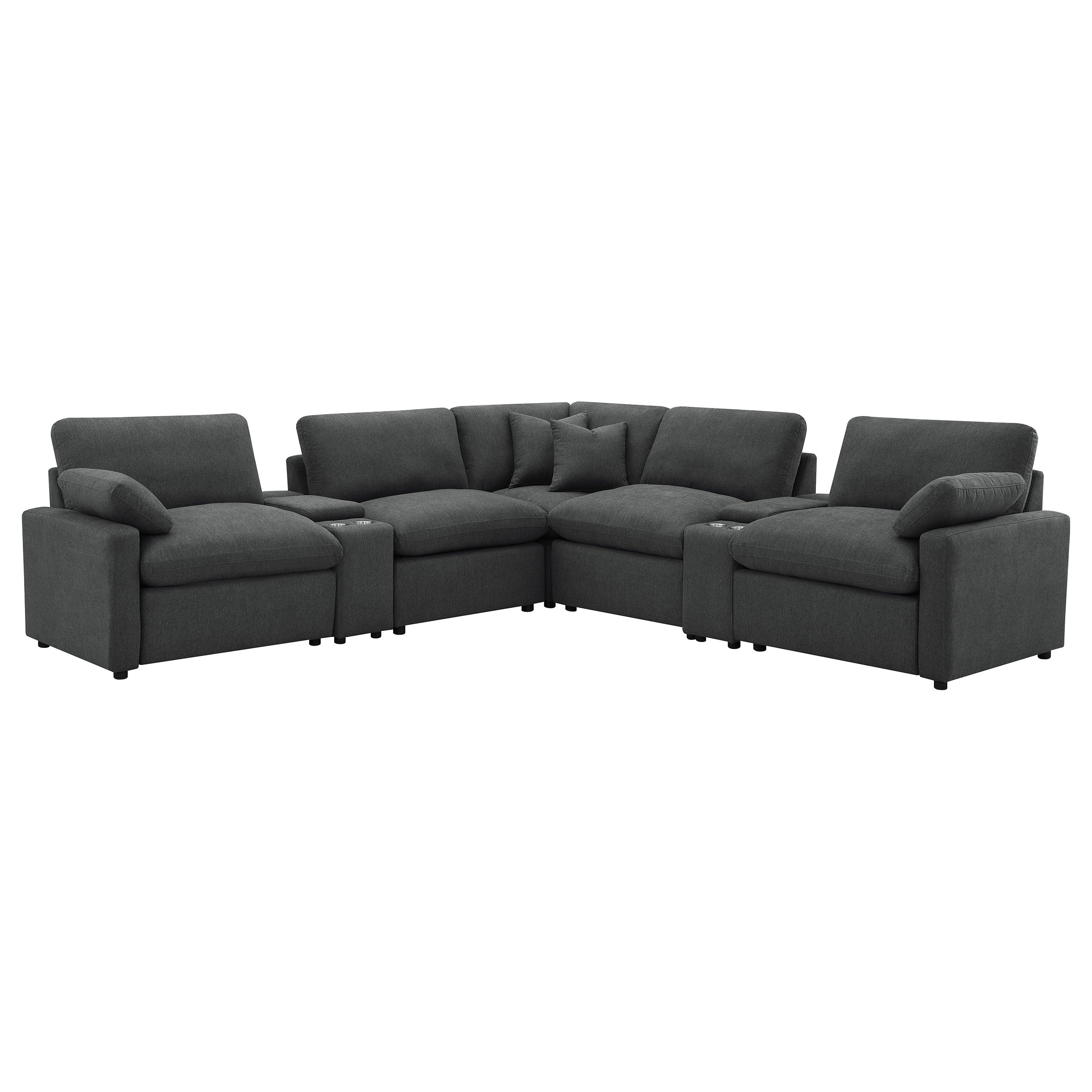 Collins 7-piece Modular Power Reclining Sectional Dark Grey-Coaster