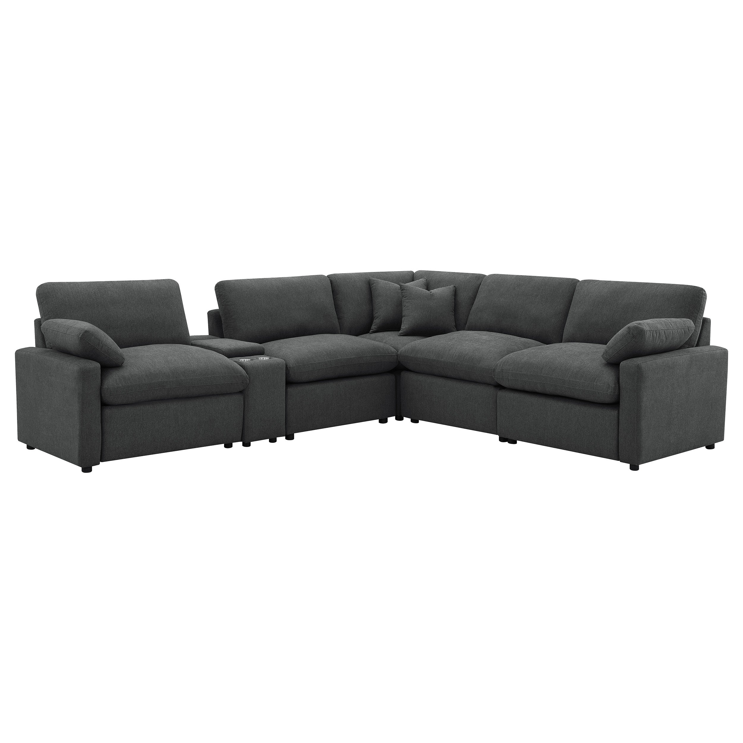 Collins 6-piece Modular Power Reclining Sectional Dark Grey-