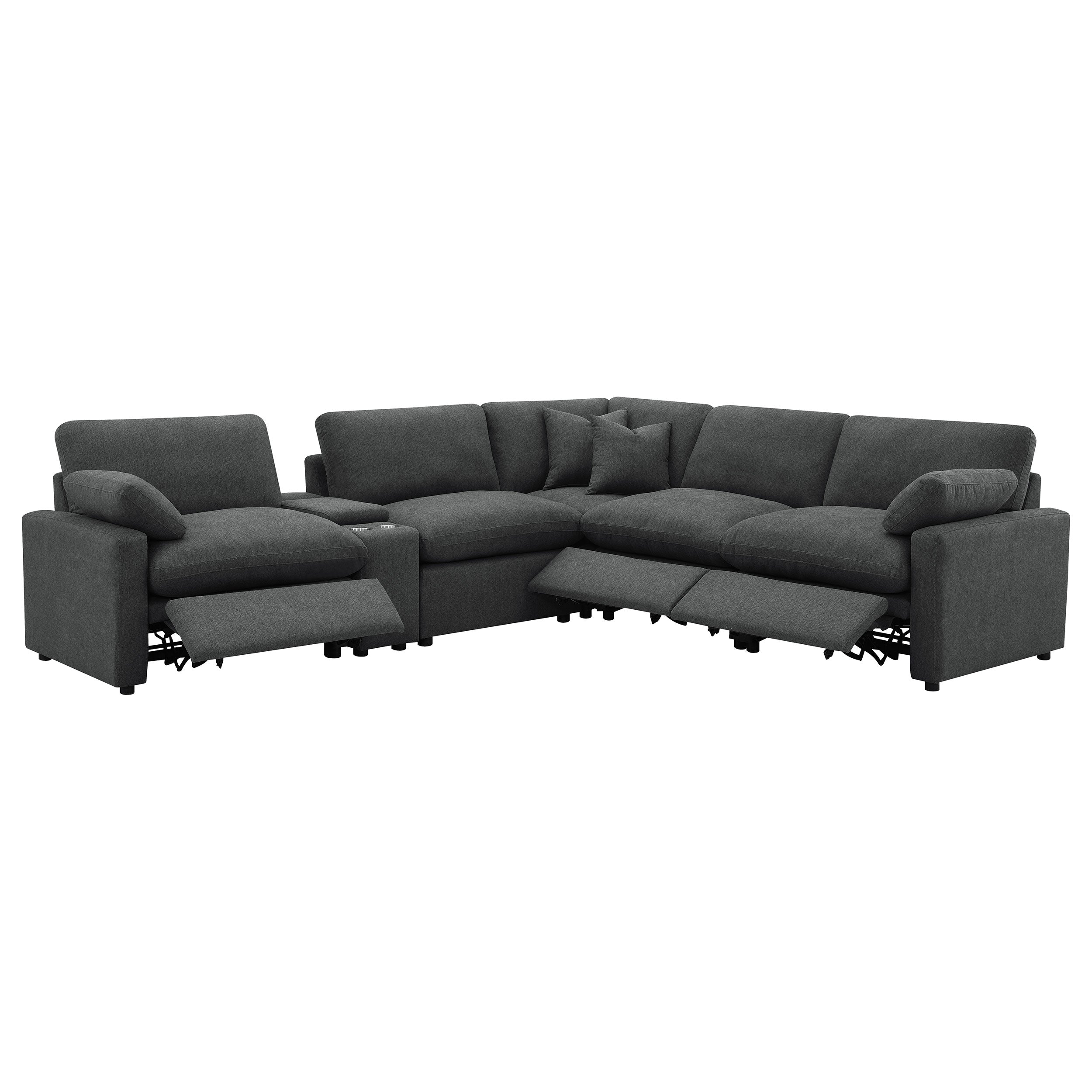 Collins 6-piece Modular Power Reclining Sectional Dark Grey-