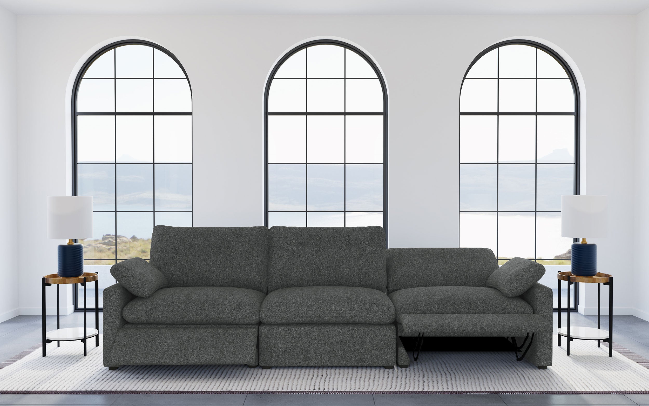 Collins Modular Power Sofa Dark Grey-