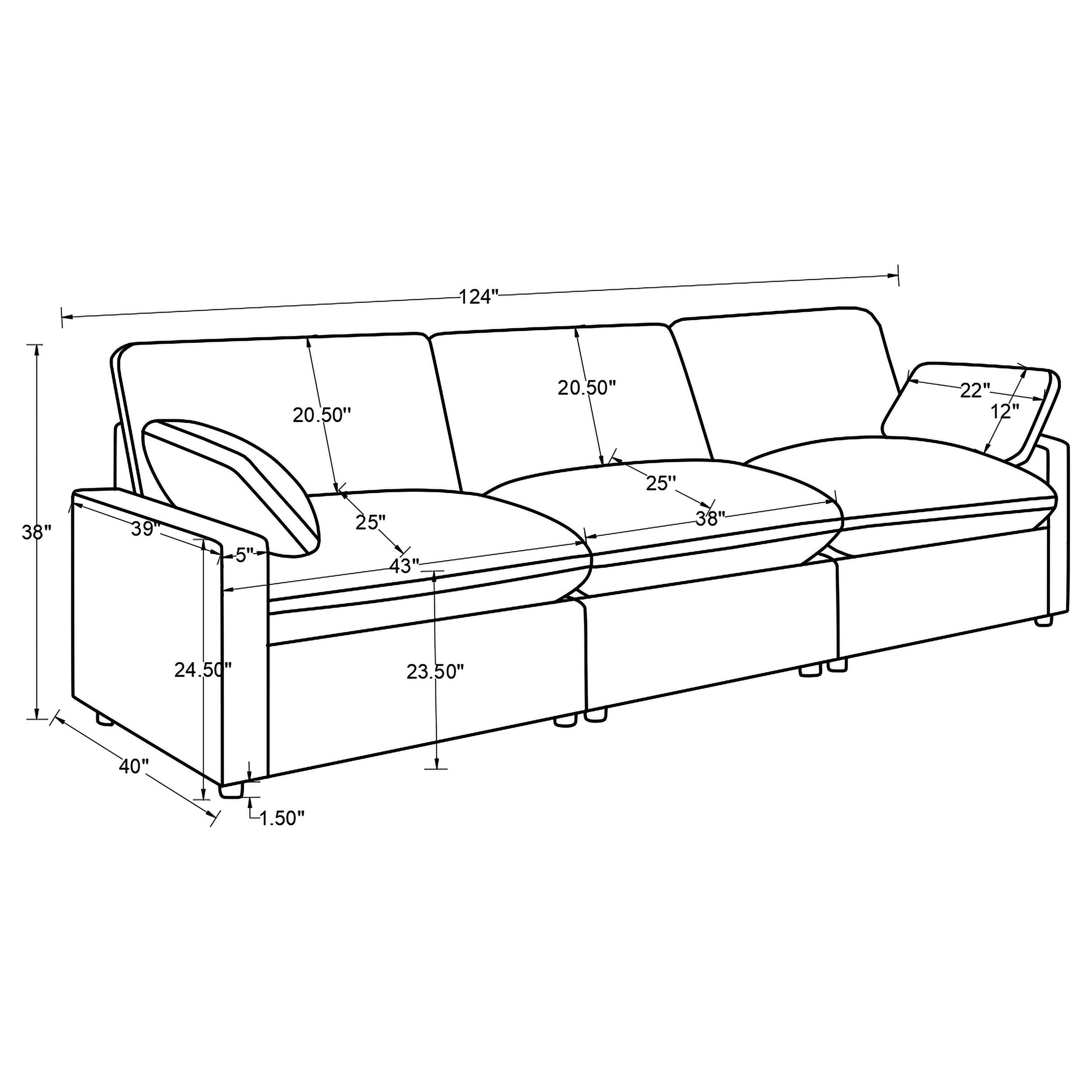 Collins Modular Power Sofa Dark Grey-