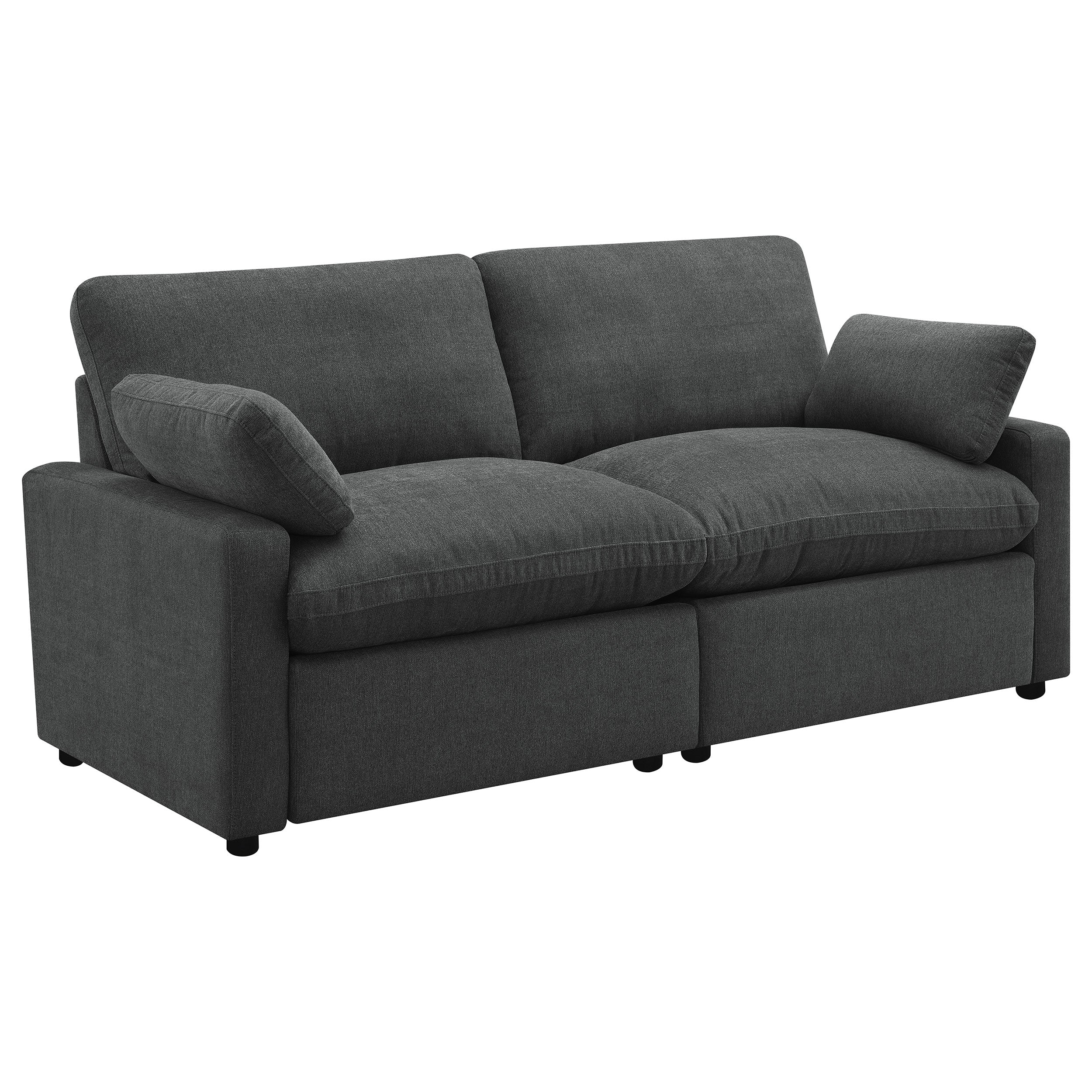 Collins Modular Power Loveseat Dark Grey-