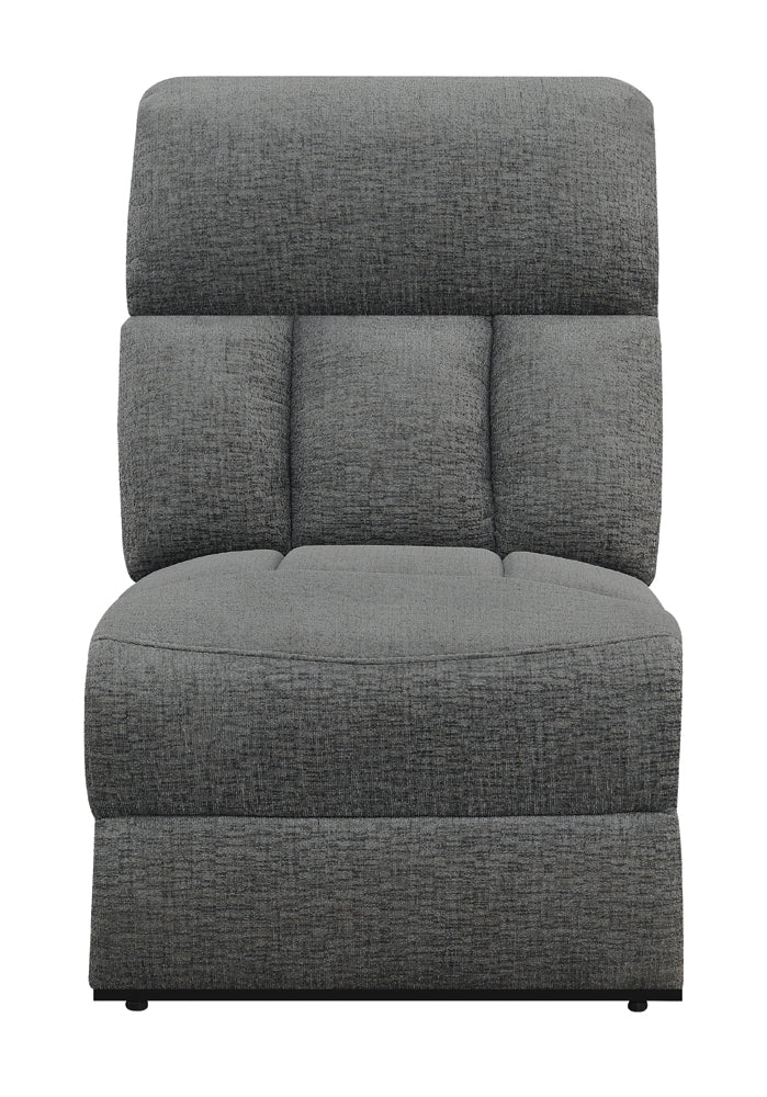 Bahrain Upholstered Armless Chair Charcoal-CoasterEssence