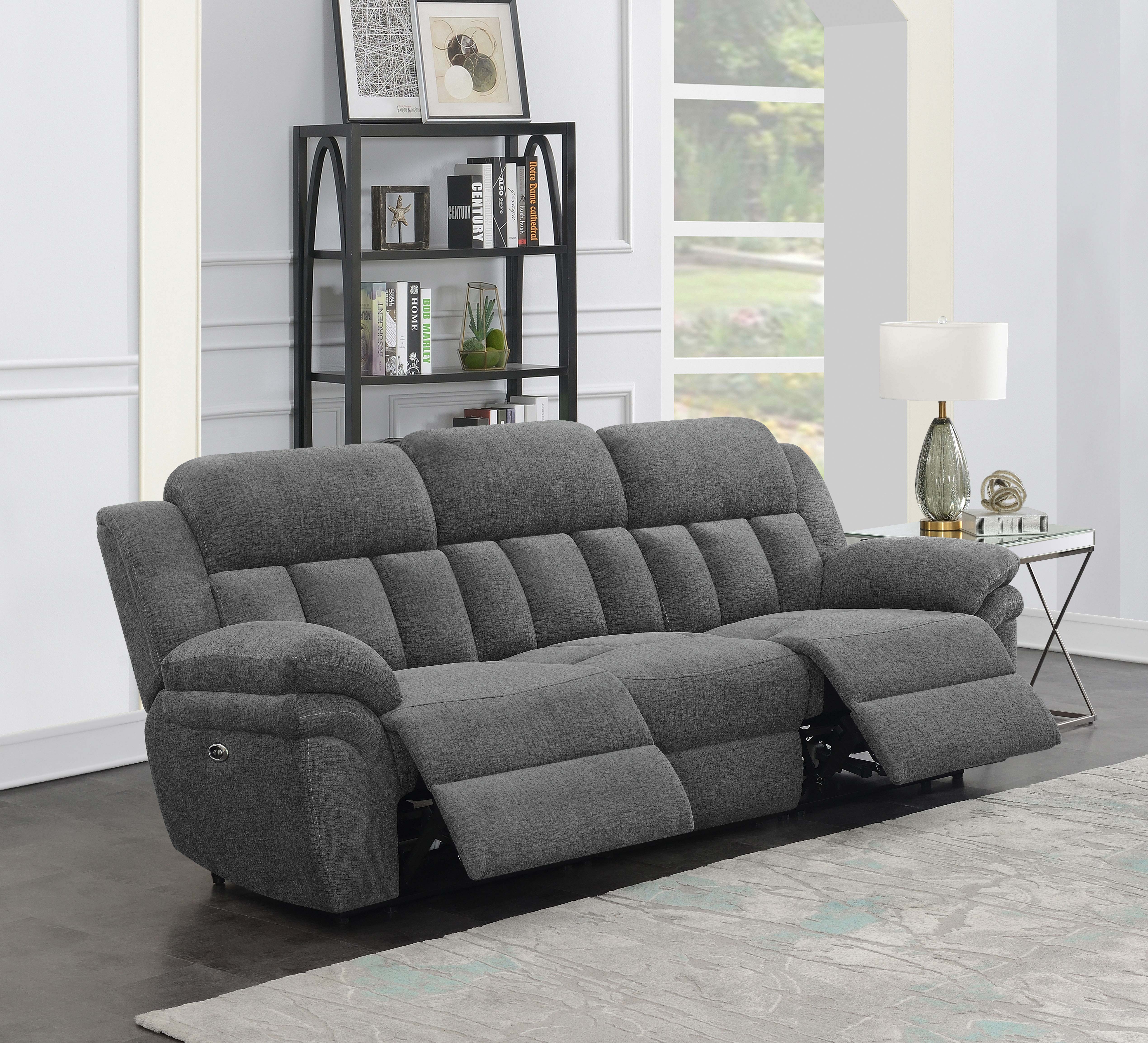 Bahrain Upholstered Power Sofa Charcoal-CoasterEssence