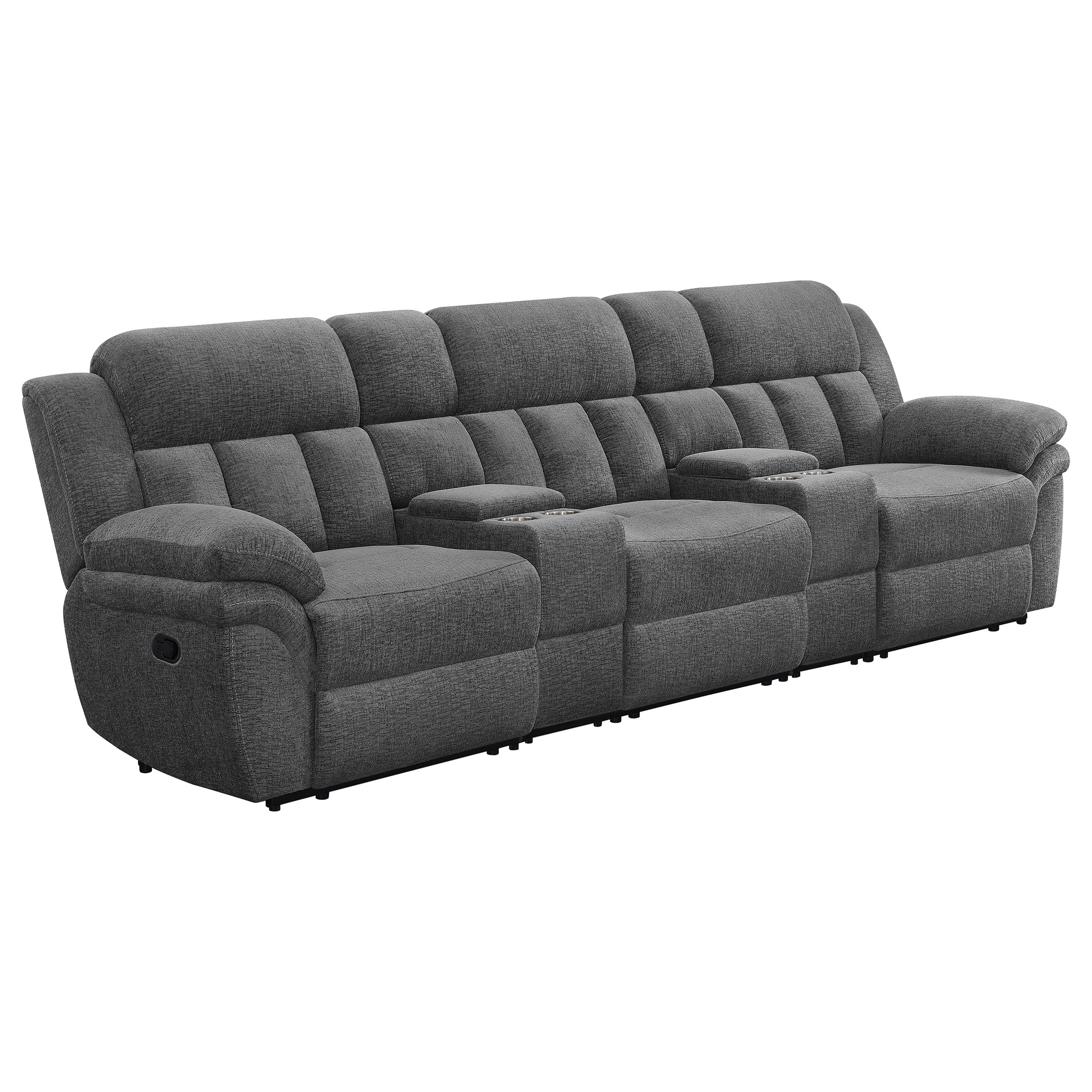 Bahrain 5-piece Upholstered Home Theater Seating Charcoal-CoasterEssence