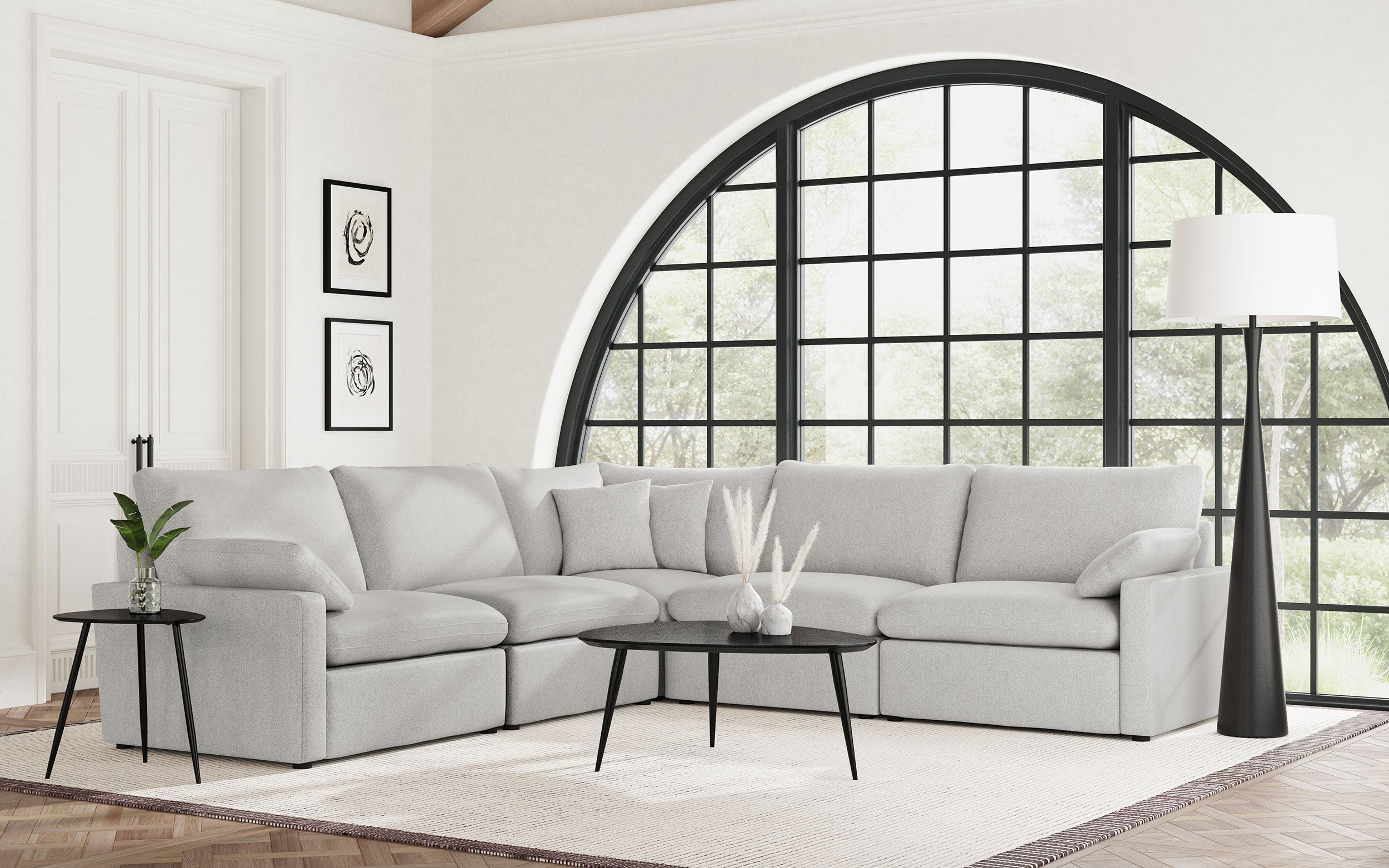 Collins Modular Power Armless Recliner Grey-