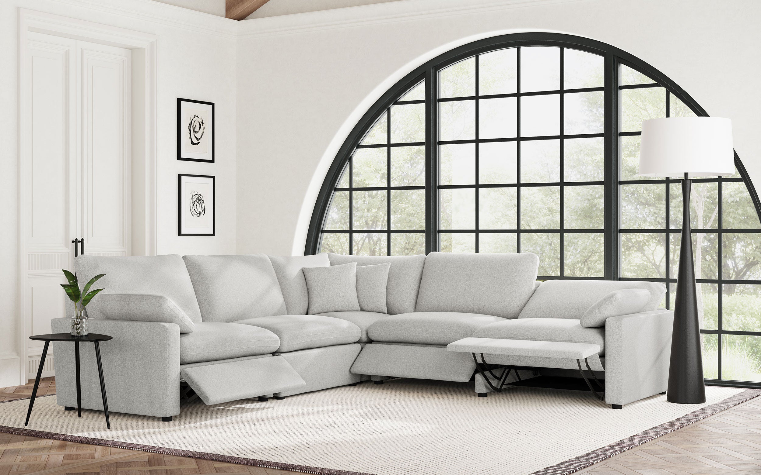 Collins Modular Power Armless Recliner Grey-