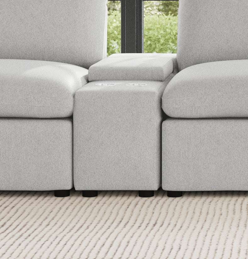 Collins Upholstered Modular Storage Console Grey-