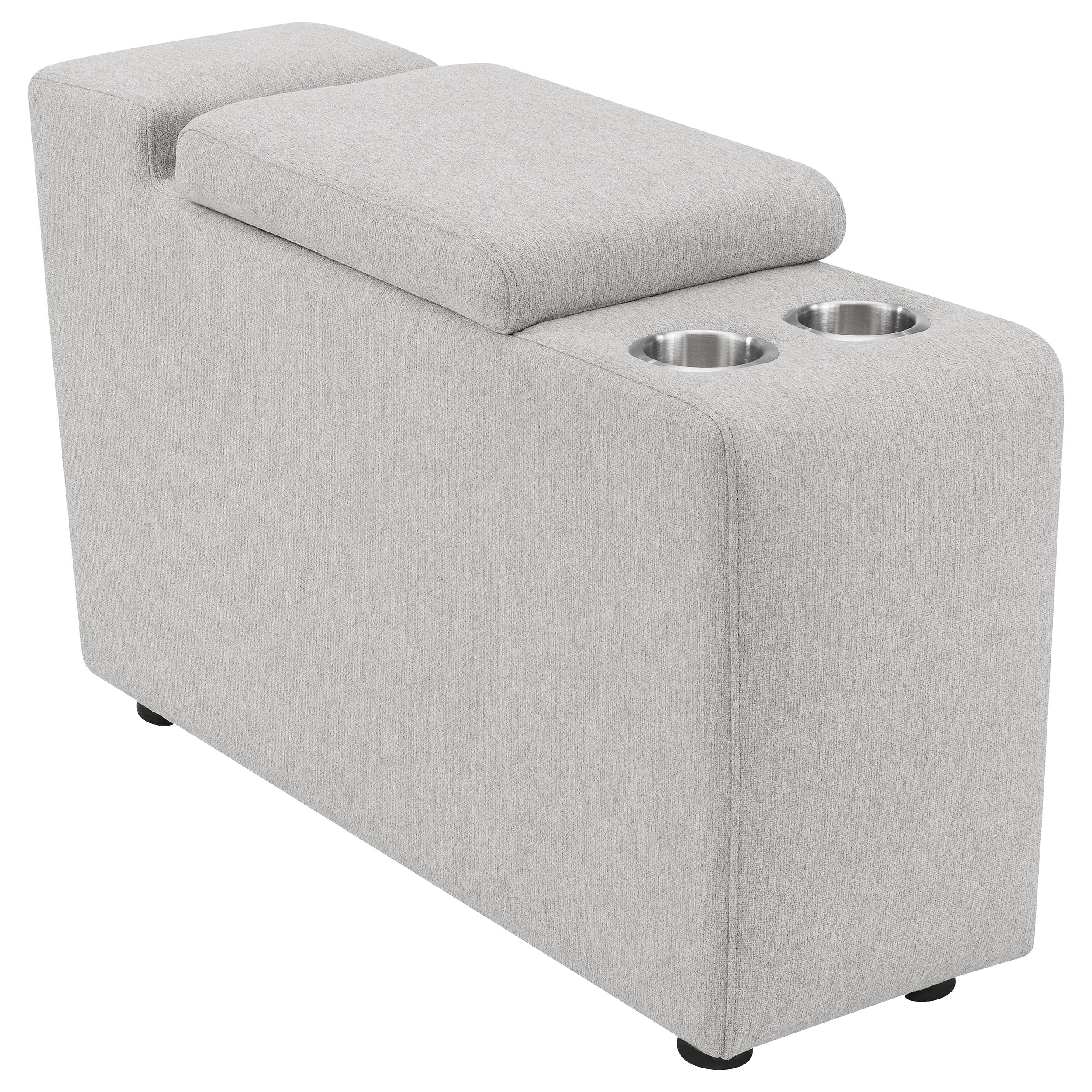 Collins Upholstered Modular Storage Console Grey-