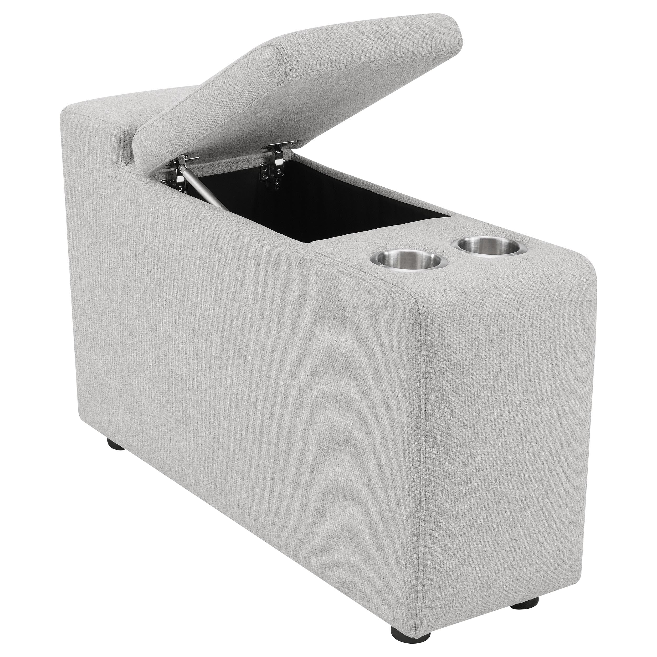 Collins Upholstered Modular Storage Console Grey-