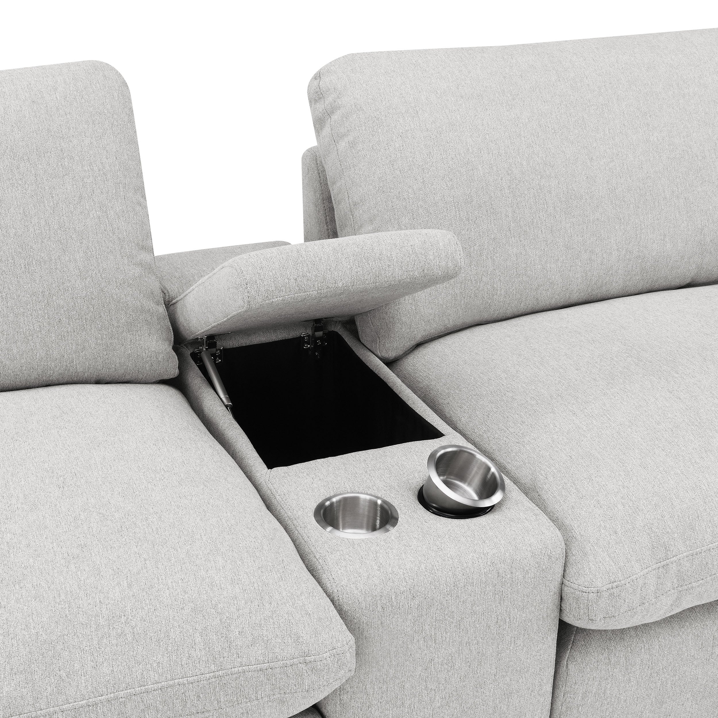 Collins Upholstered Modular Storage Console Grey-