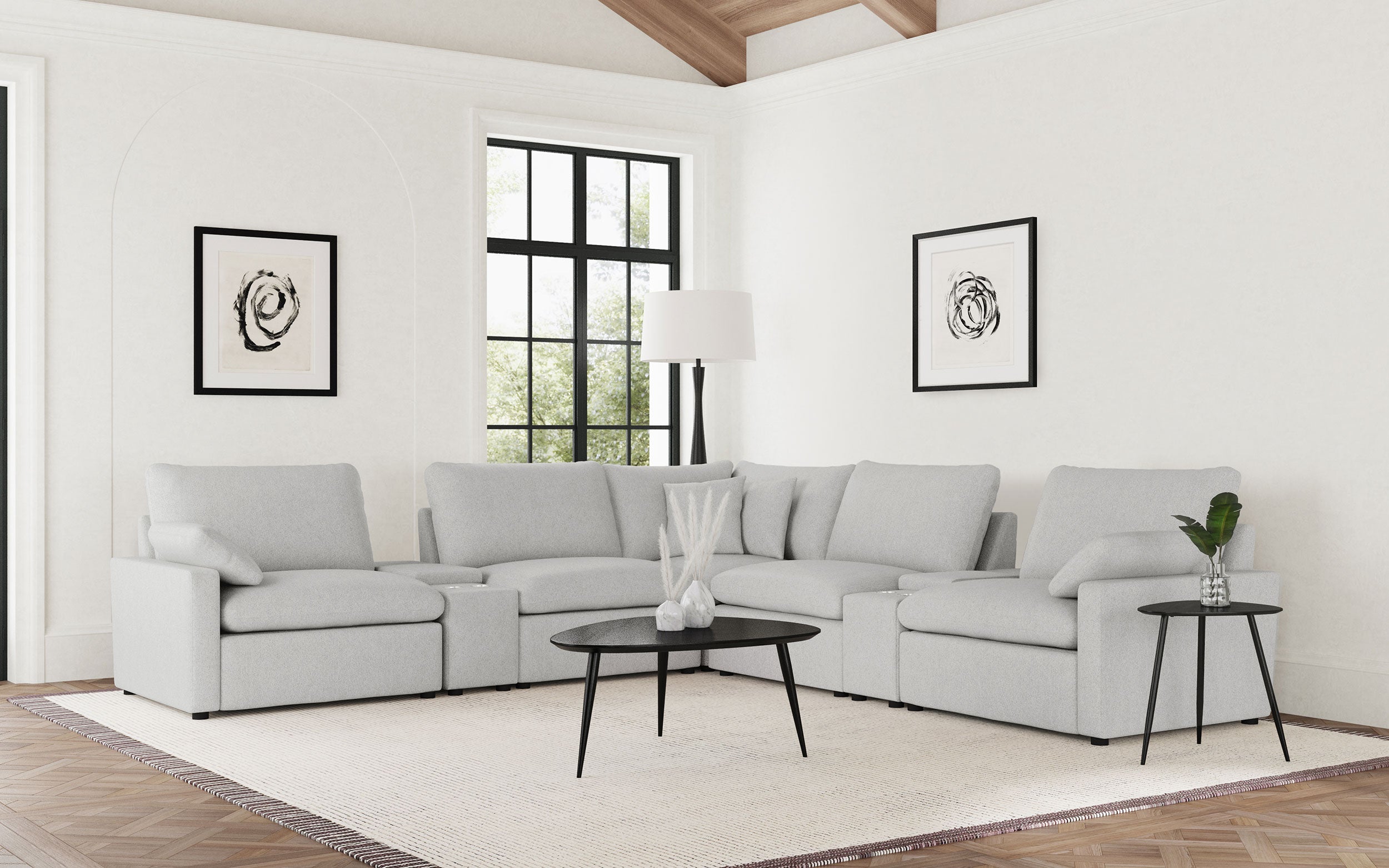 Collins 7-piece Modular Power Reclining Sectional Grey-Coaster