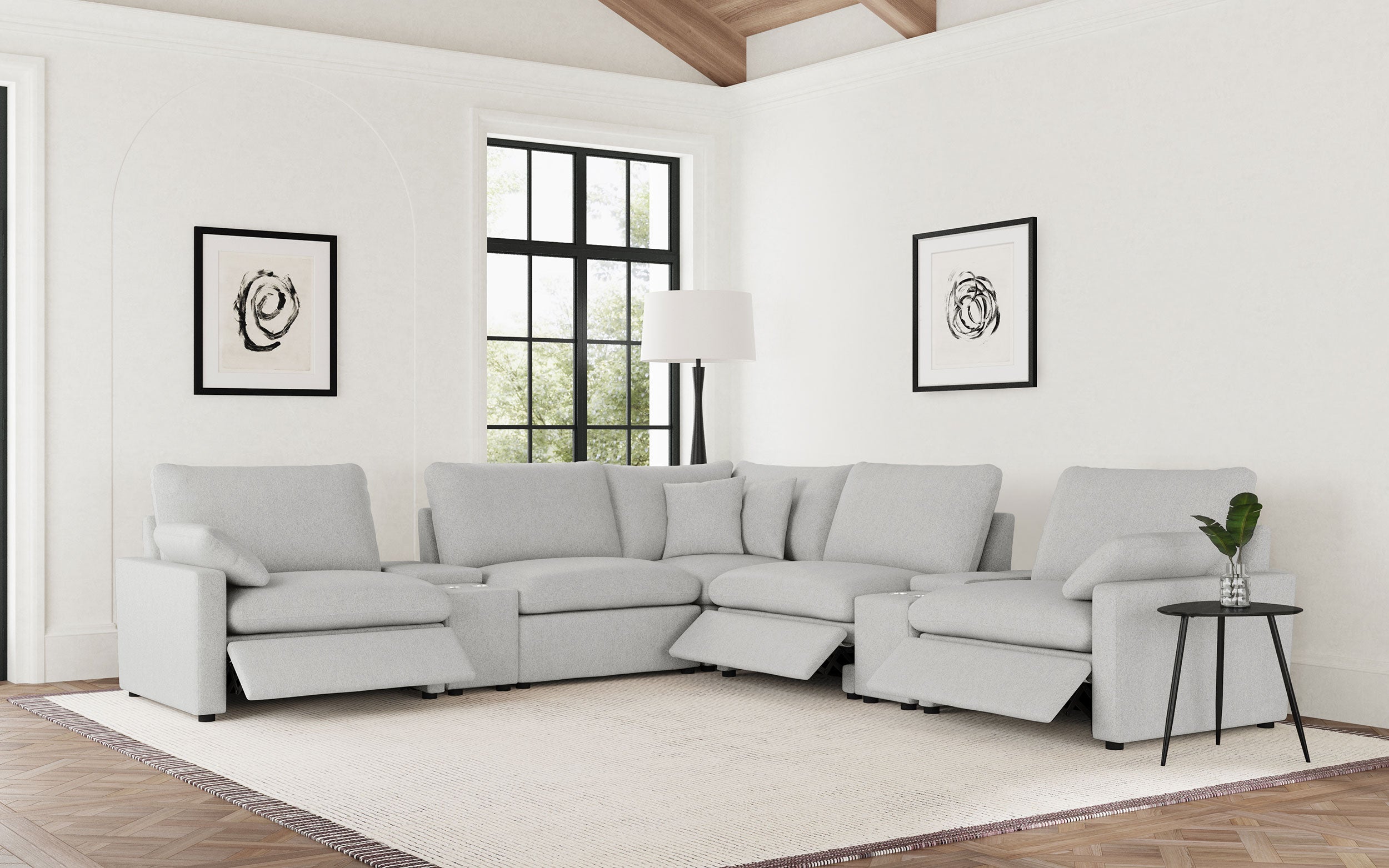 Collins 7-piece Modular Power Reclining Sectional Grey-Coaster