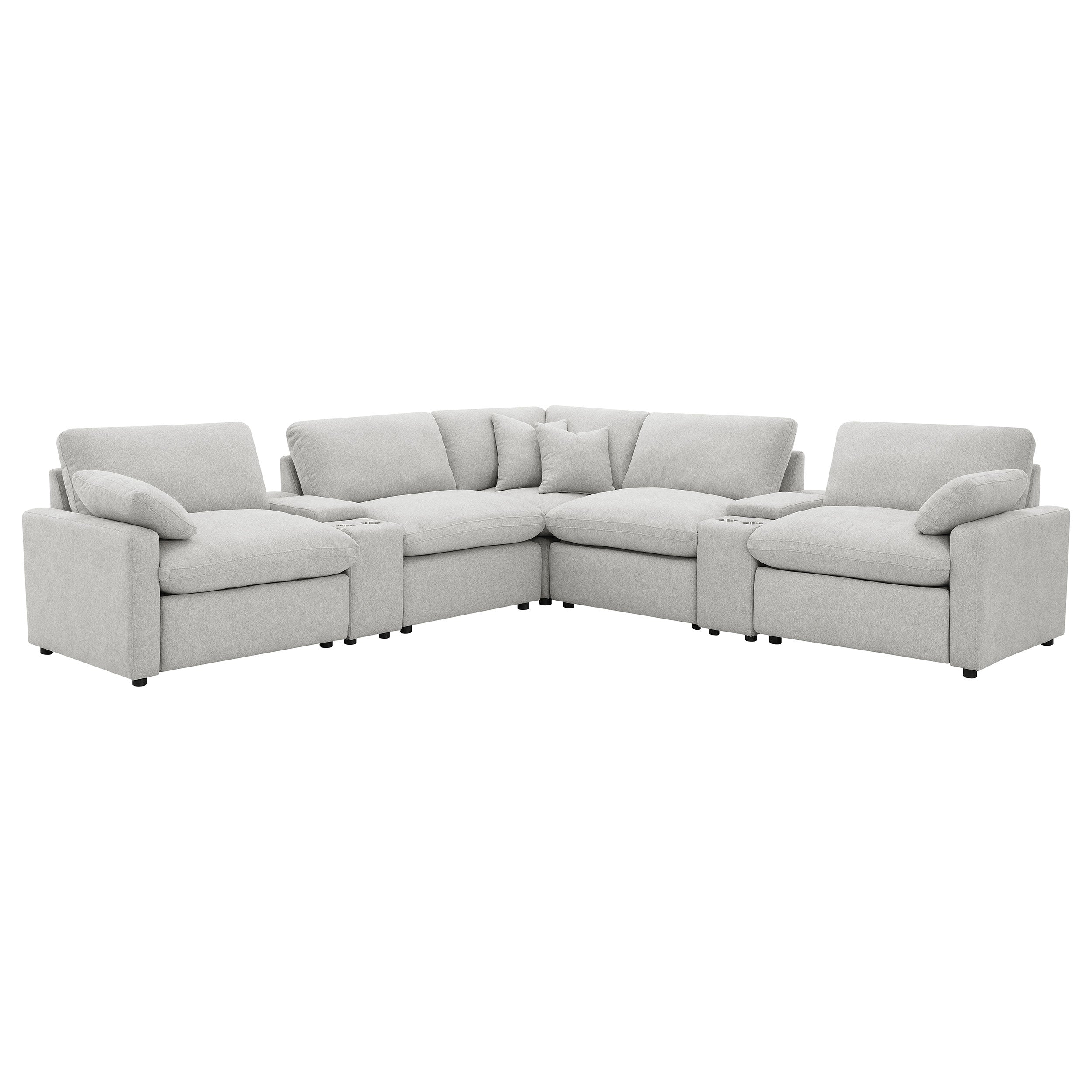 Collins 7-piece Modular Power Reclining Sectional Grey-Coaster