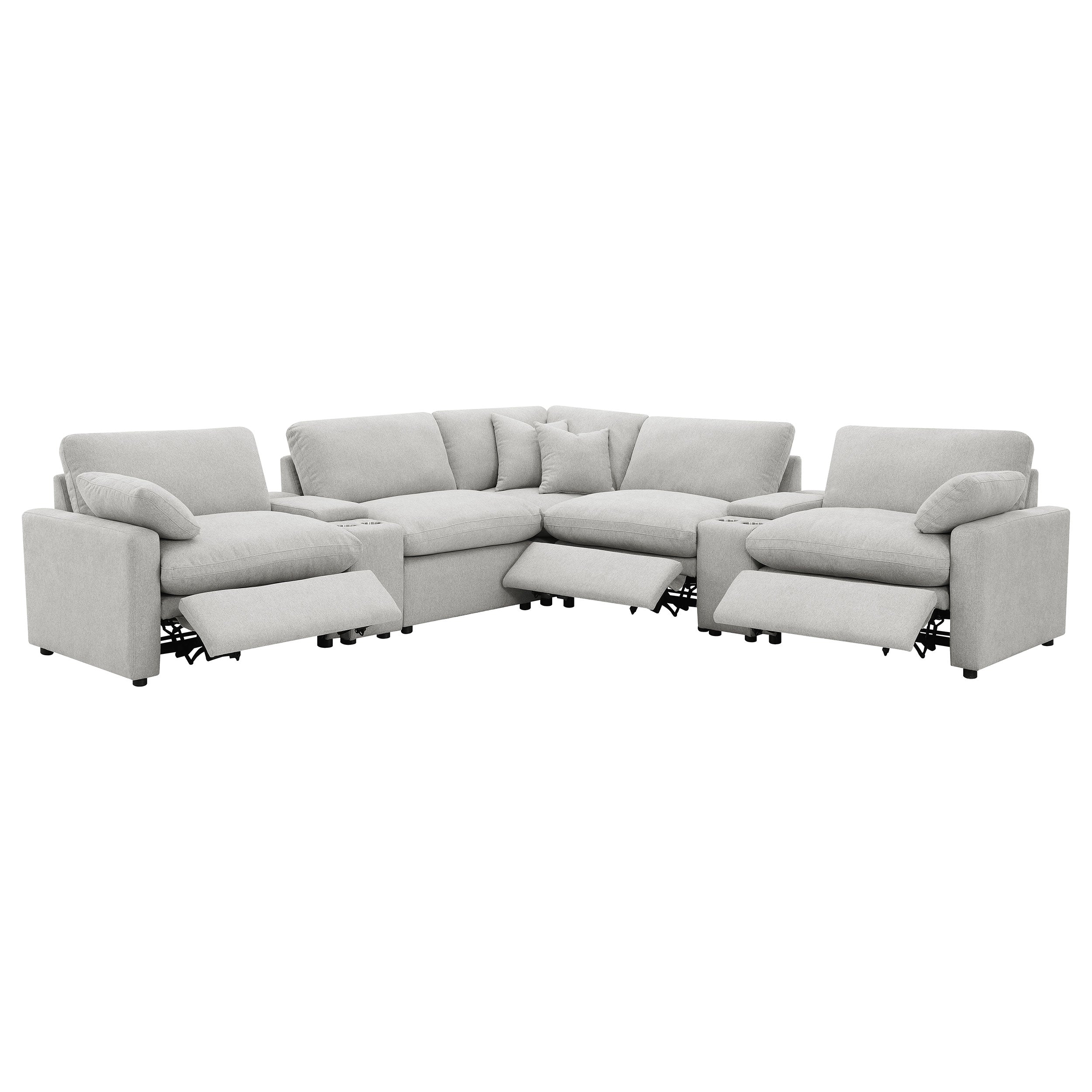 Collins 7-piece Modular Power Reclining Sectional Grey-Coaster