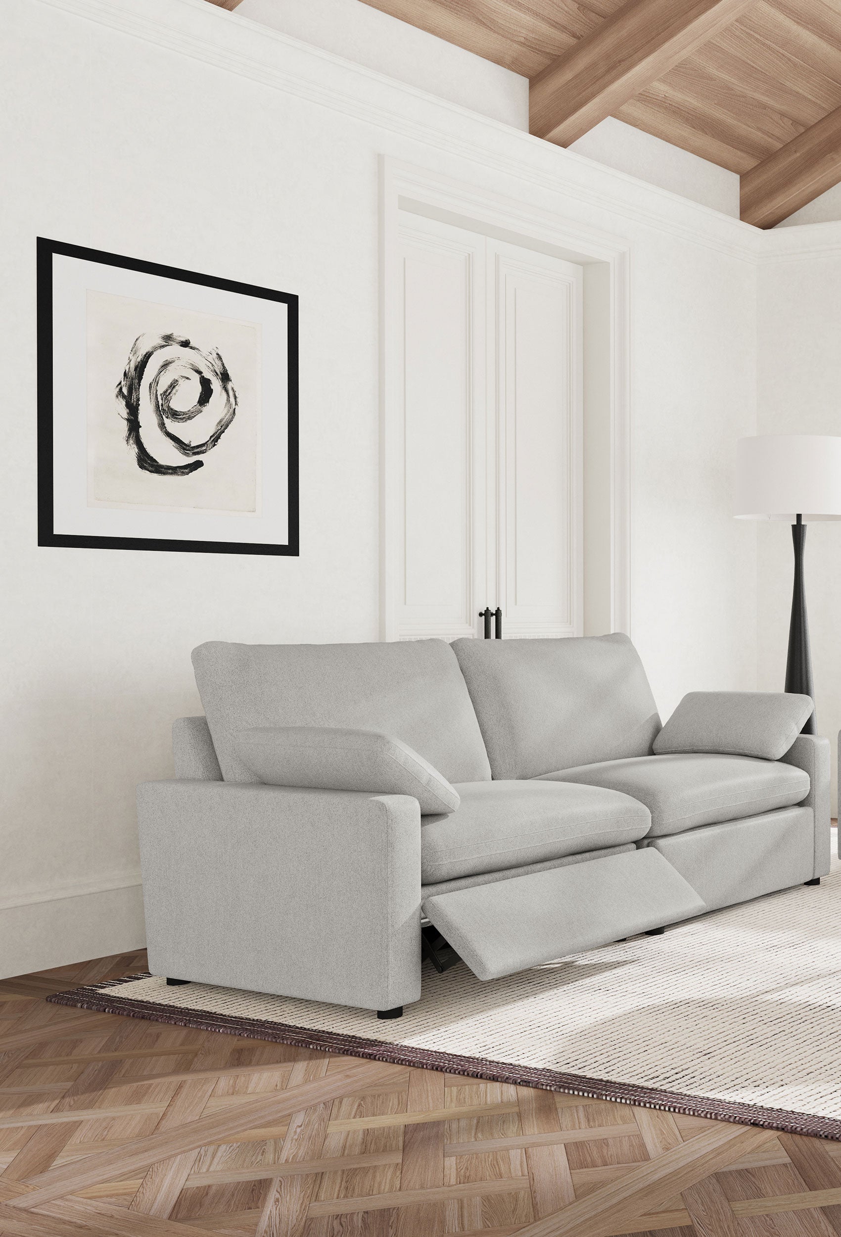 Collins Modular Power Loveseat Grey-