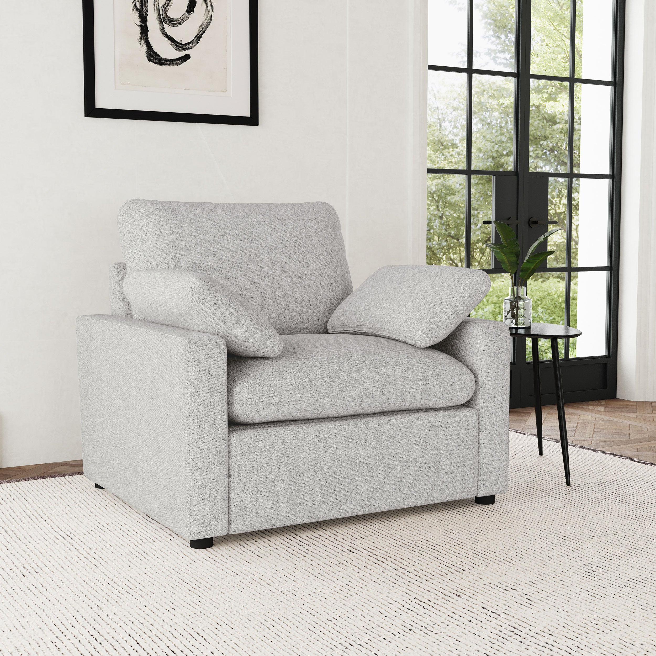 Collins Upholstered Power Recliner Chair Grey-
