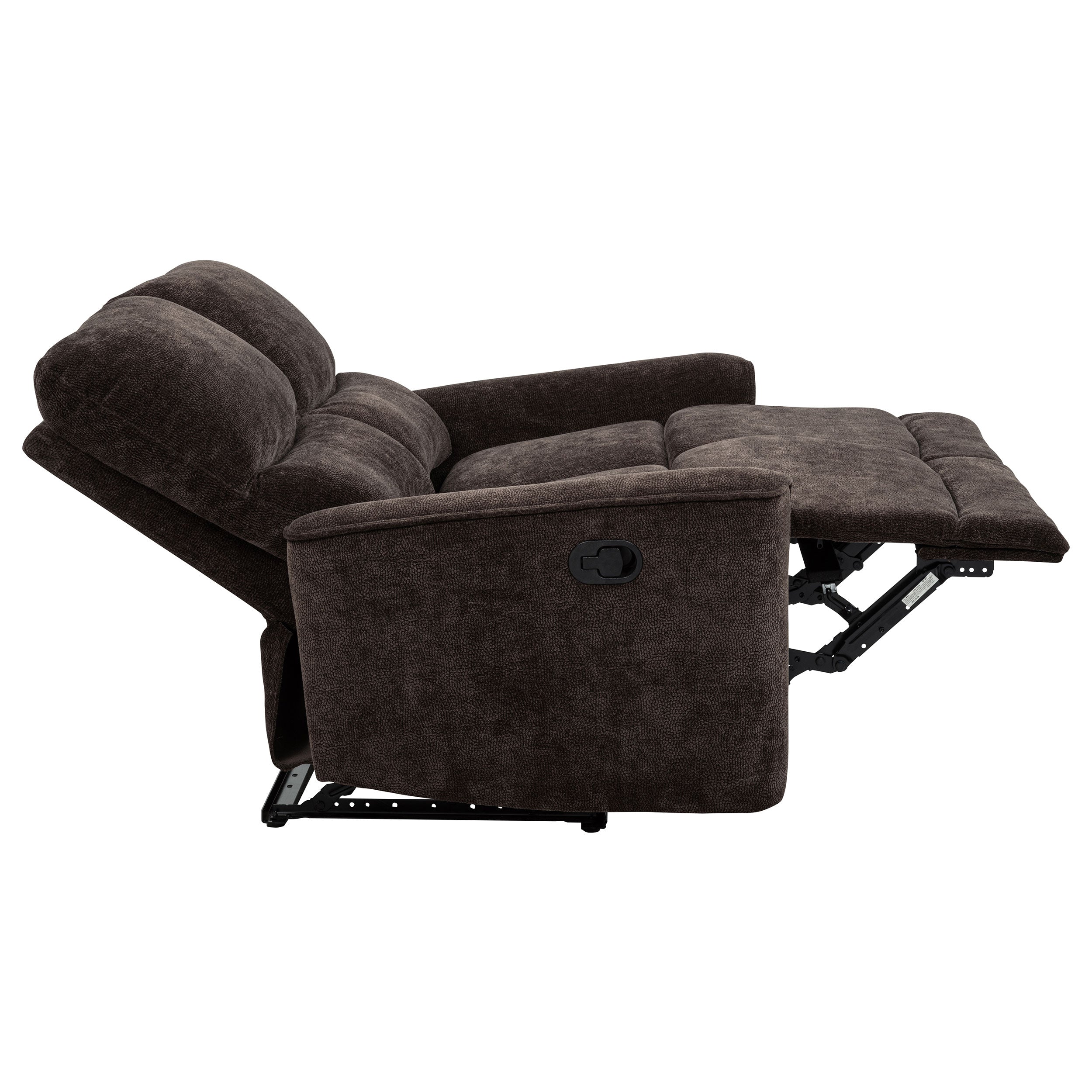 Navarro Chenille Upholstered Reclining Loveseat Dark Brown-
