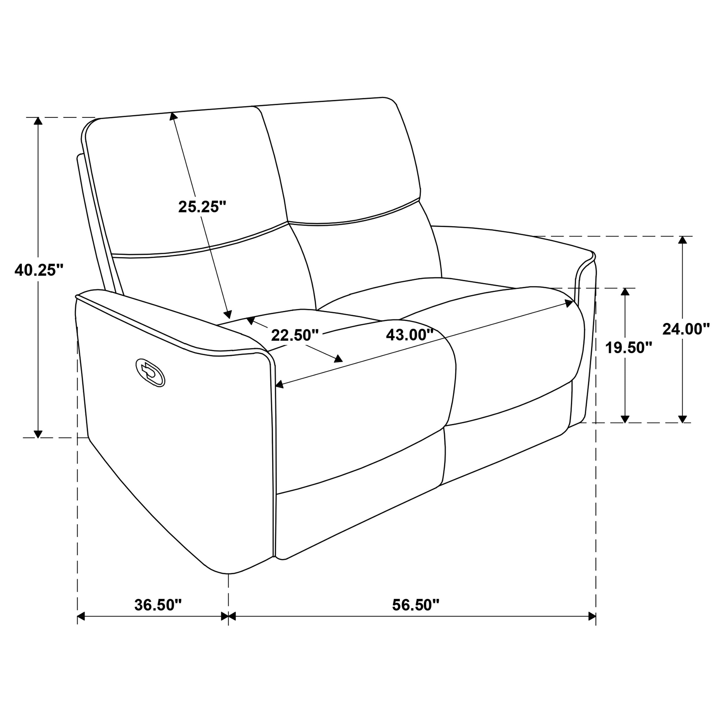 Navarro Chenille Upholstered Reclining Loveseat Dark Brown-