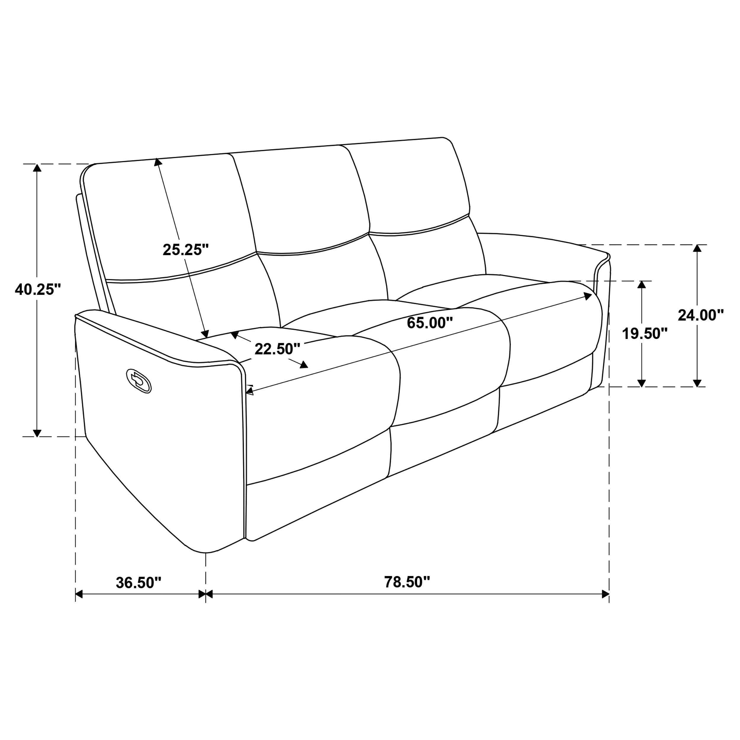 Navarro Chenille Upholstered Reclining Sofa Burnt Orange-