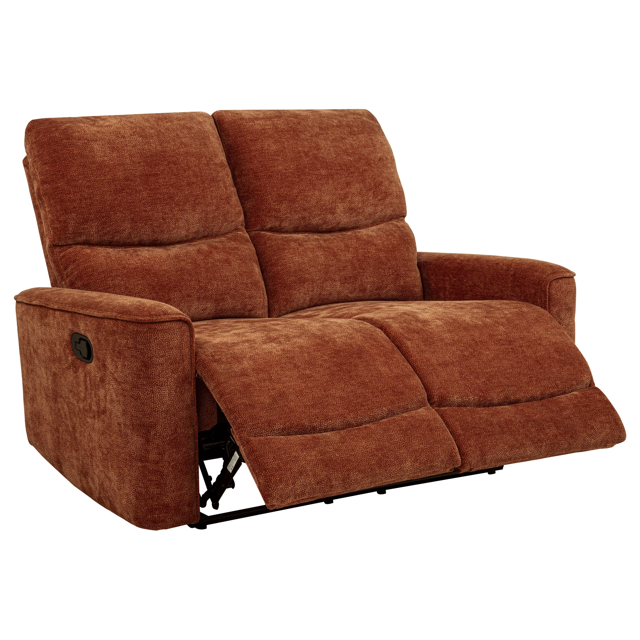 Navarro Chenille Upholstered Reclining Loveseat Burnt Orange-