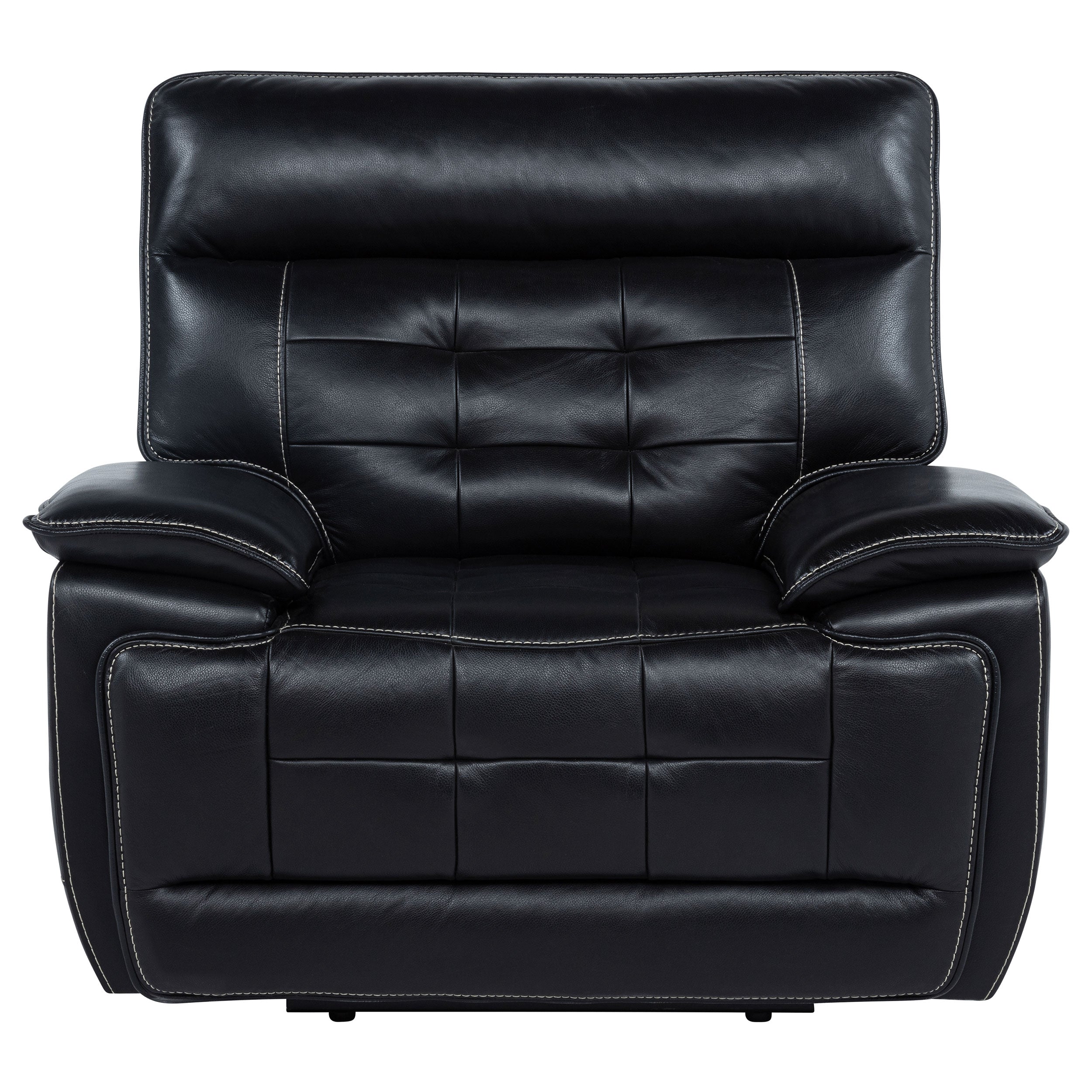 Hewitt Leather Upholstered Dual Power Recliner Chair Black-
