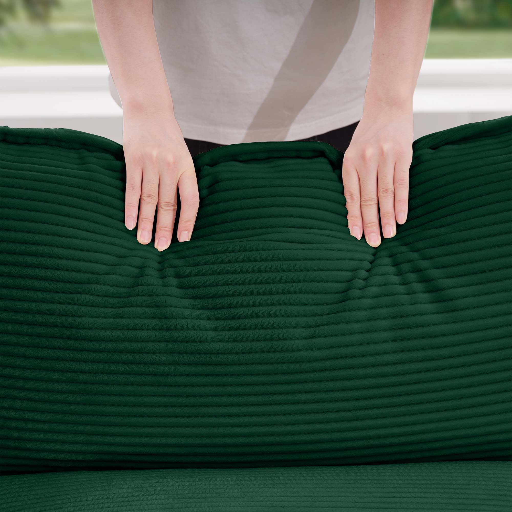 Classic Modern Comfortable Single Chair Deep Seat Sofa With Footstool