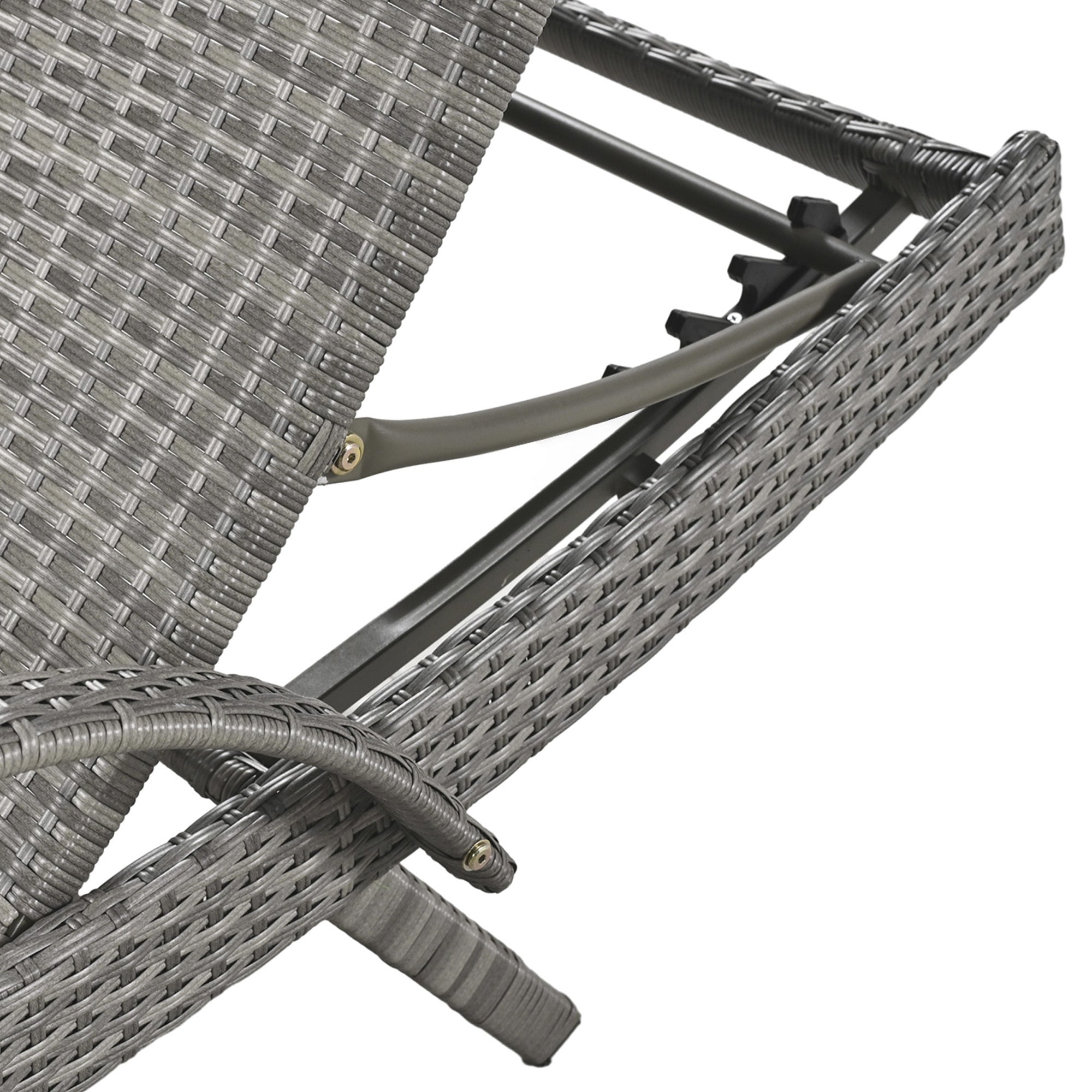 K&K 80" Outdoor Wicker Chaise Lounge Chairs Set of 2