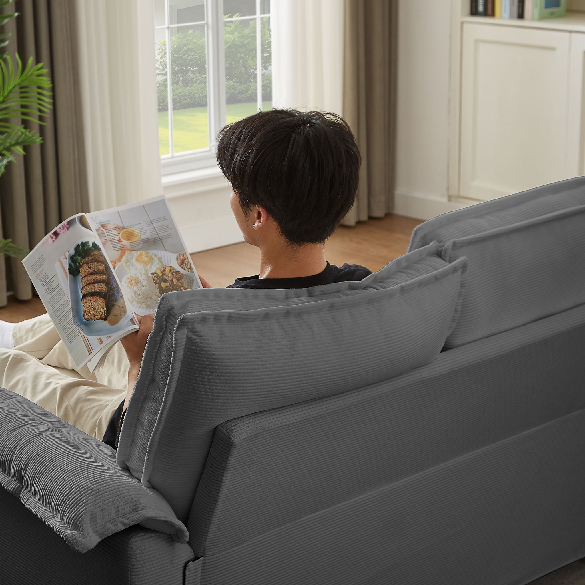 Modern U-Shaped Sectional Sofa Bed With Storage