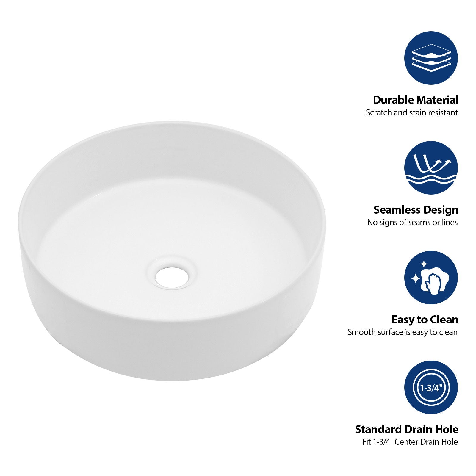 Elegant Ceramic Vessel Bathroom Sink With Stain Resistant Finish